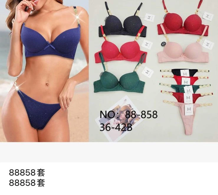 Conjunto de lencería de sujetador y braguita con tirantes joya-88-858