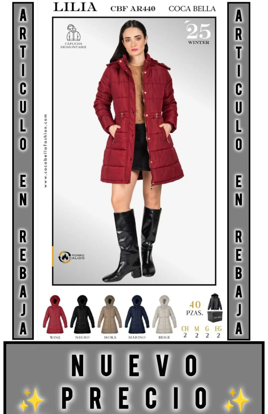 Abrigo largo acolchado para mujer Lilia-CBF-AR440