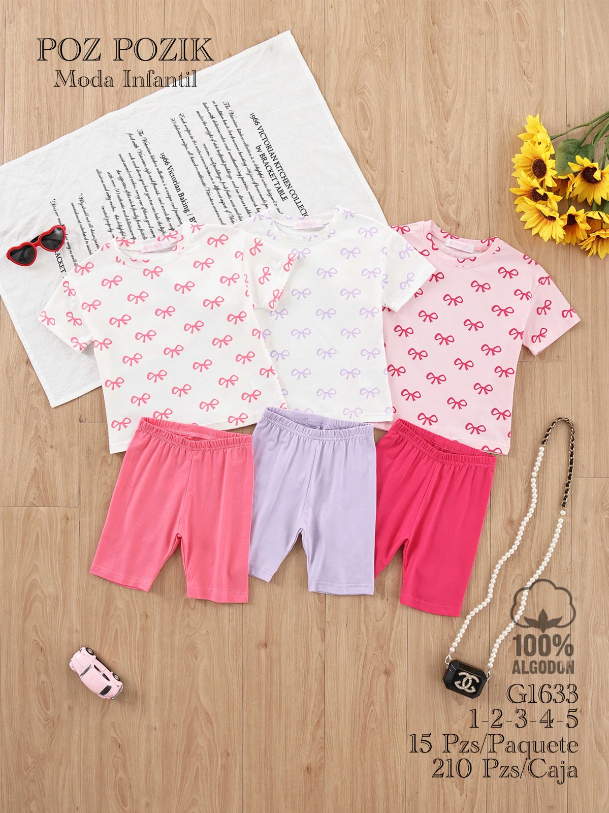 Conjunto de camiseta y shorts para niño/niña-G1633