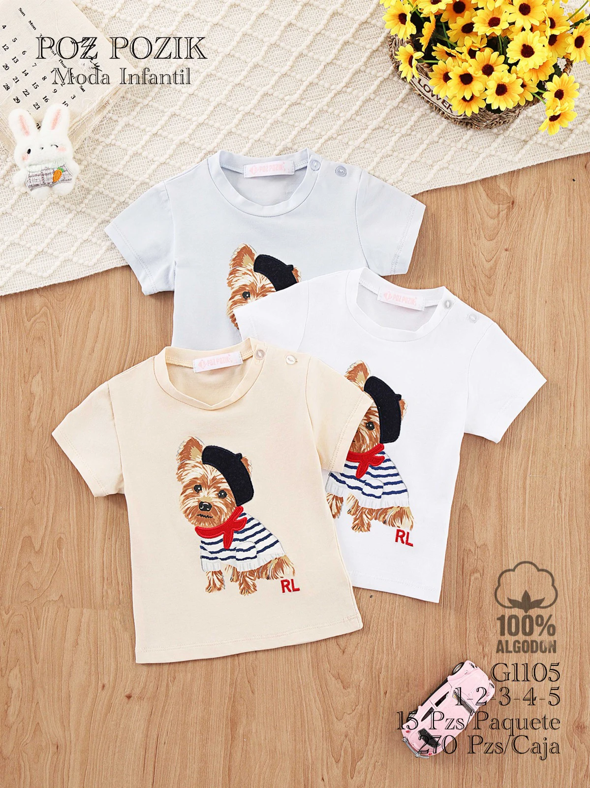 Playeras de manga corta estampada-G1105