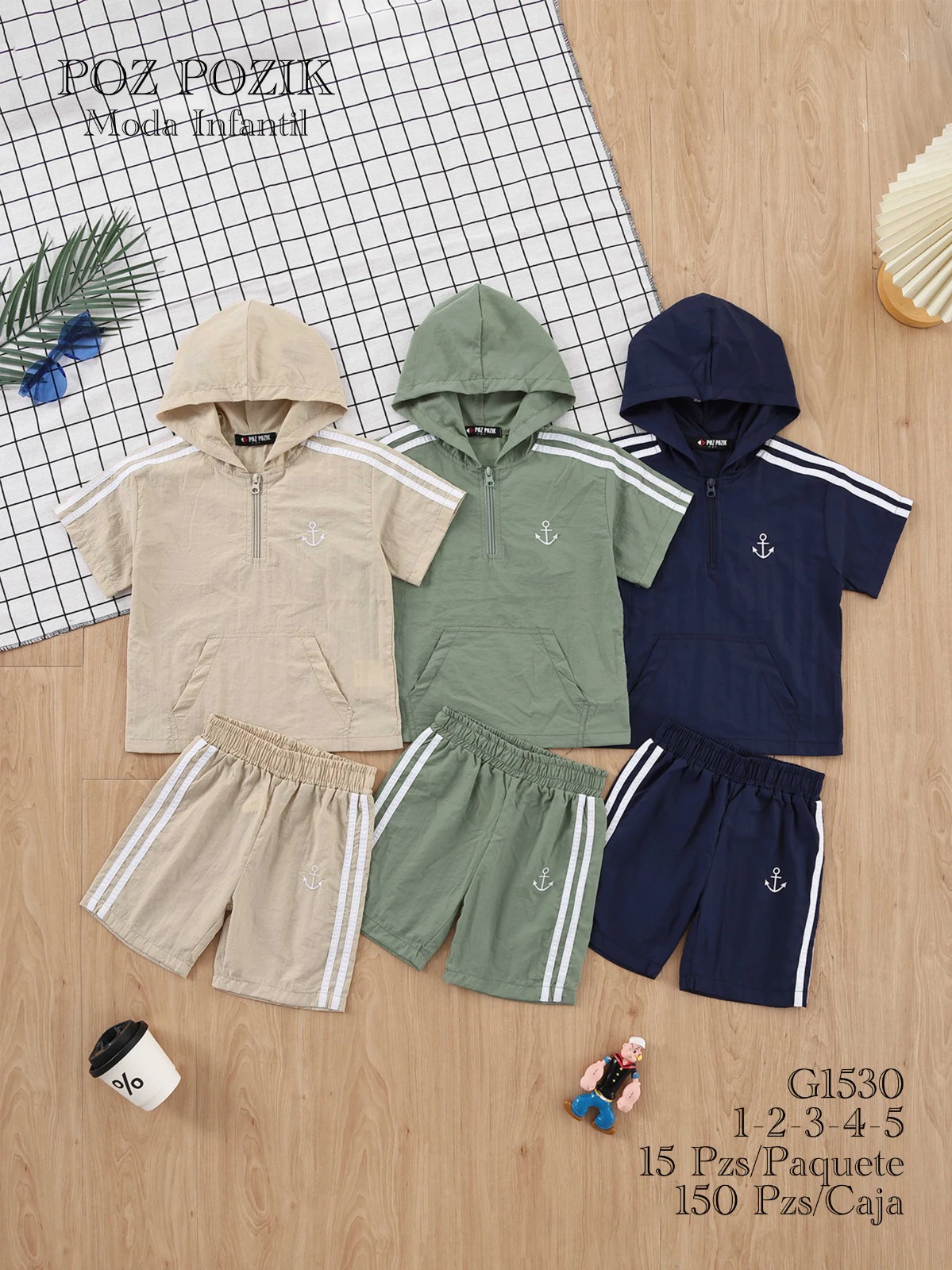 Conjunto de Sudadera con Capucha y Shorts para Niño-G1530