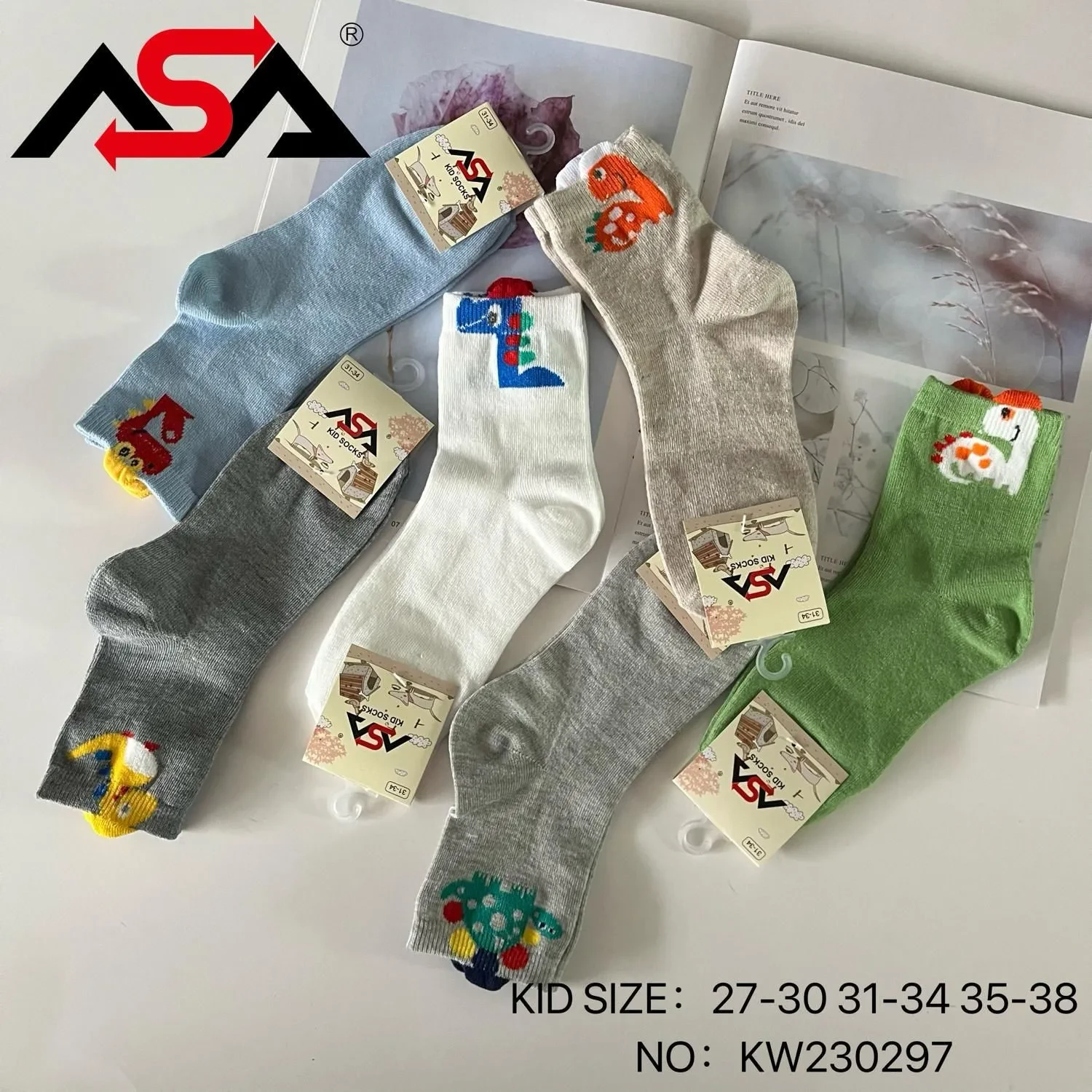 Calcetines de algodón con diseños animados-KW230297