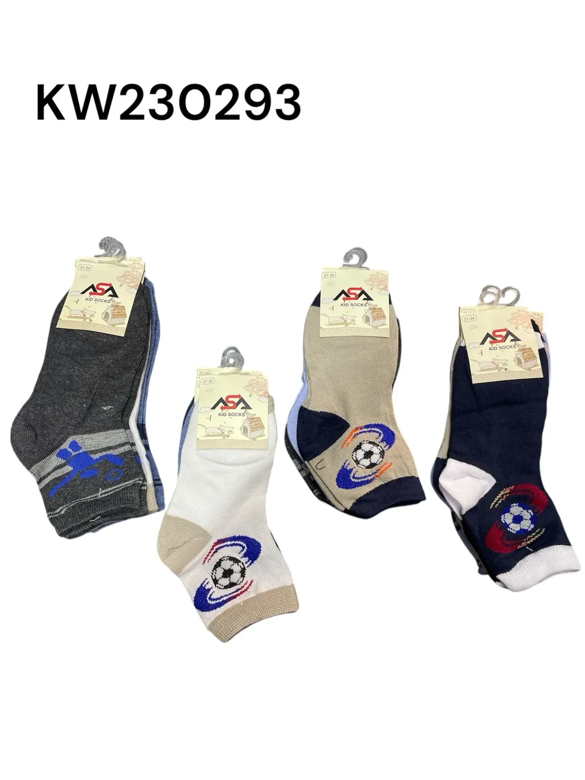 Calcetines deportivos con diseño de fútbol-KW230293