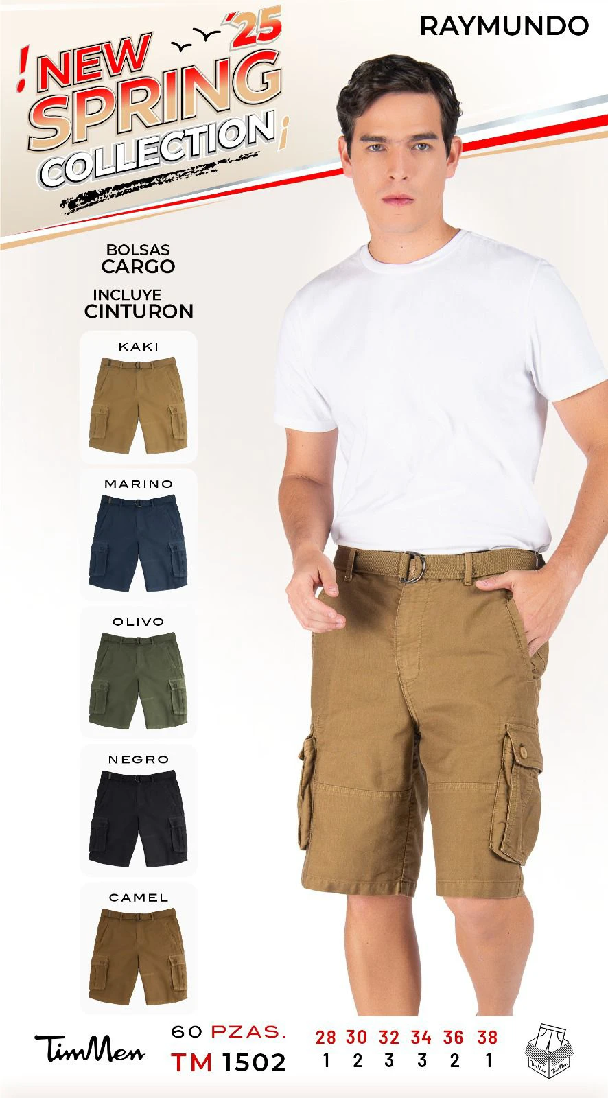 Shorts Cargo con Cinturón RAYMUNDO-TM 1502