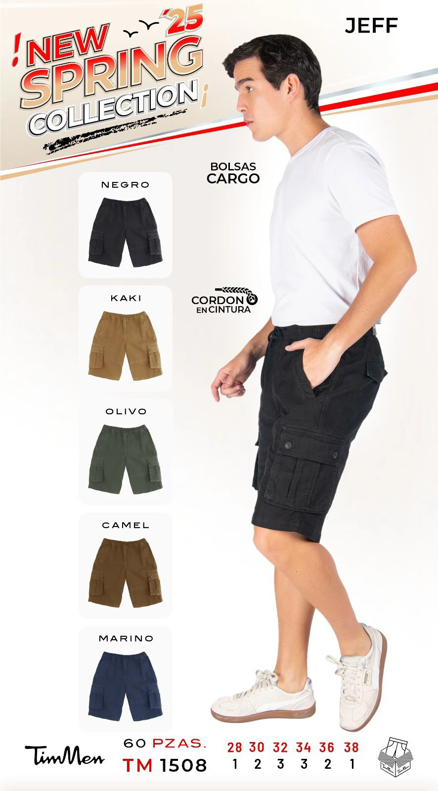 Shorts Cargo con Cordón JEFF-TM 1508