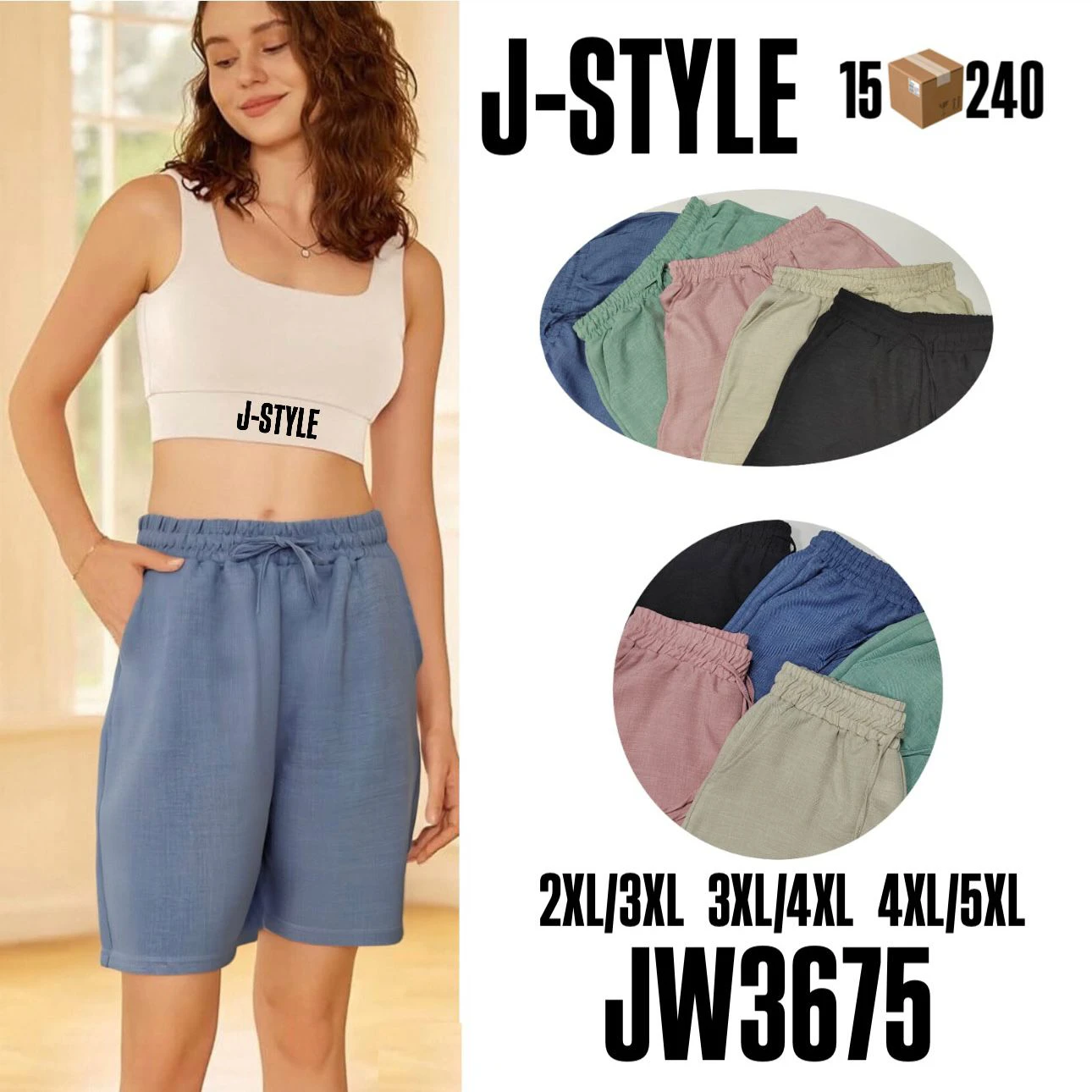 Shorts casuales para mujer-JW3675
