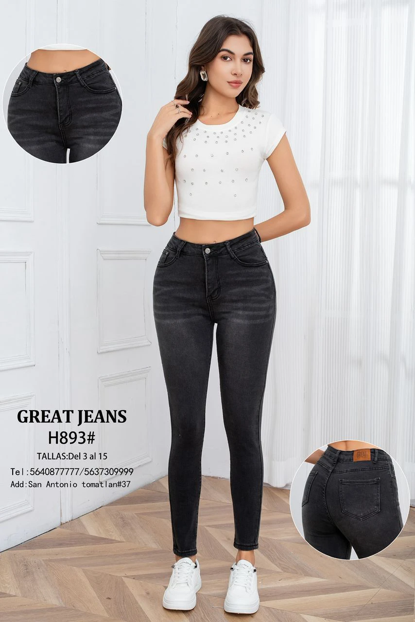 Jeans Ajustados Mujer-H893#