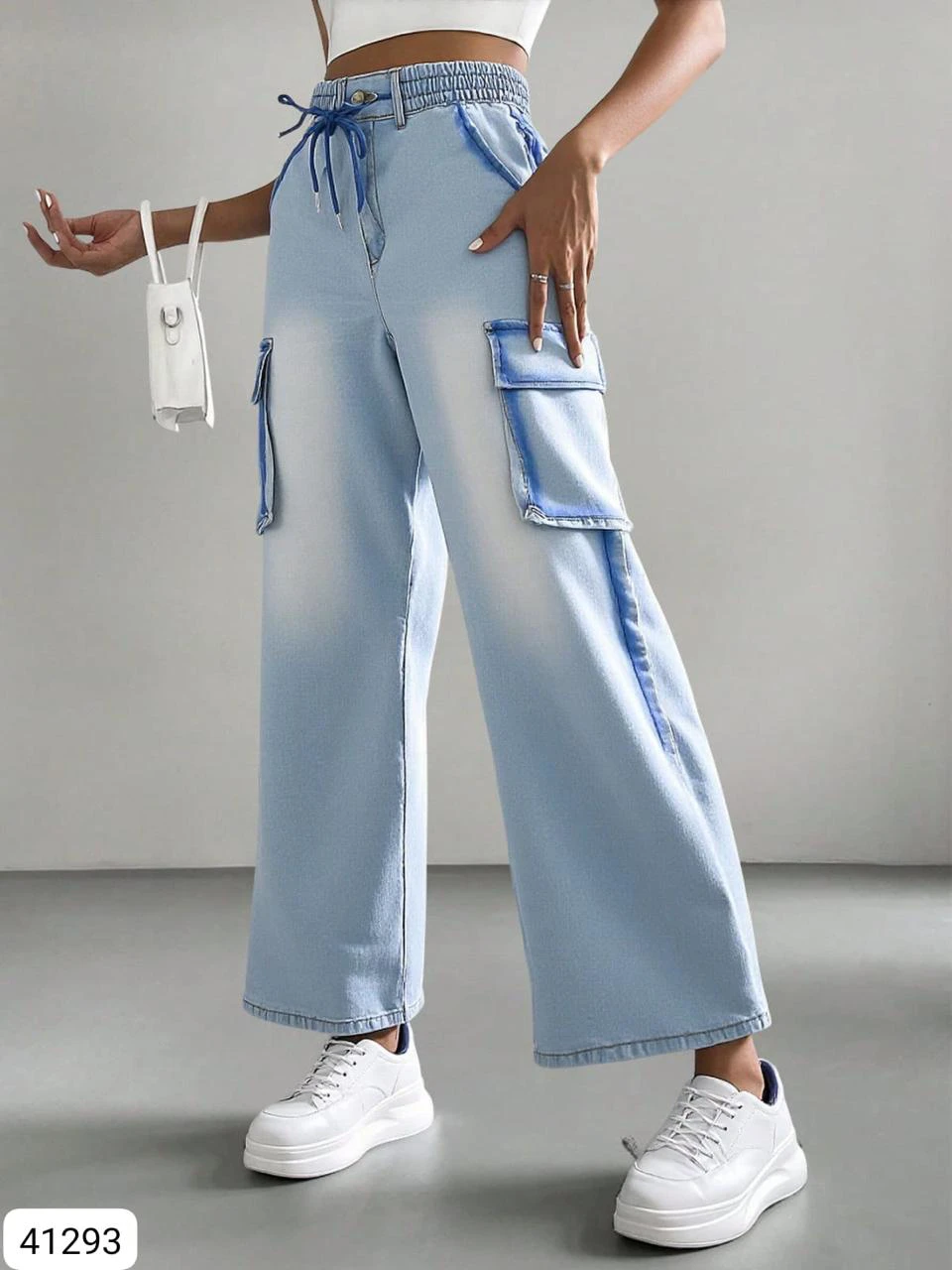 Jeans cargo de mujer-41293