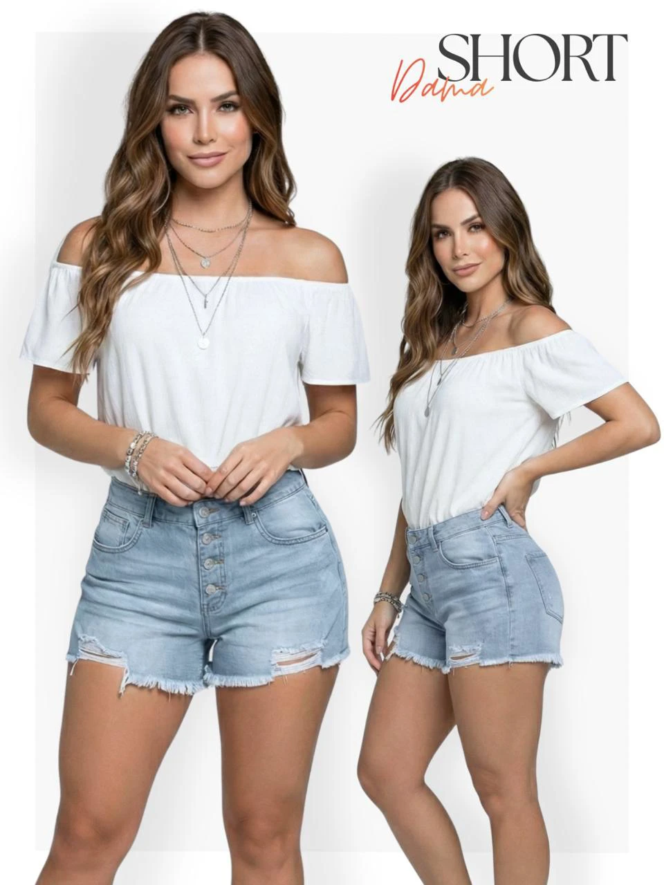 Shorts de mezclilla para mujer-NOBO