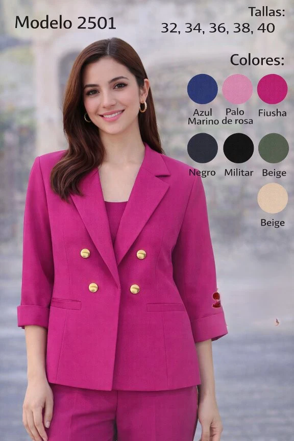 Saco con botones elegante-2501
