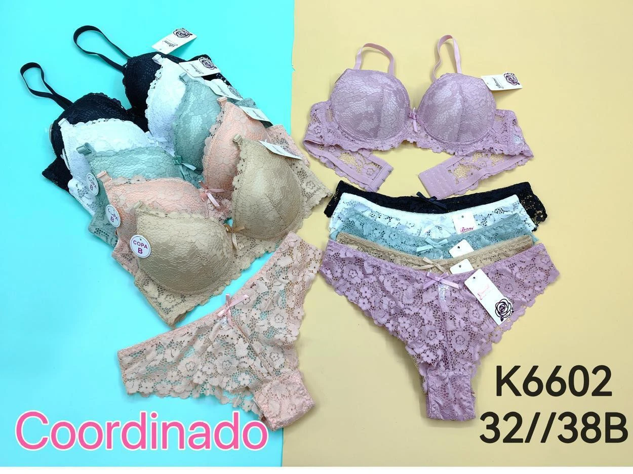 Conjunto de ropa interior de encaje-K6602