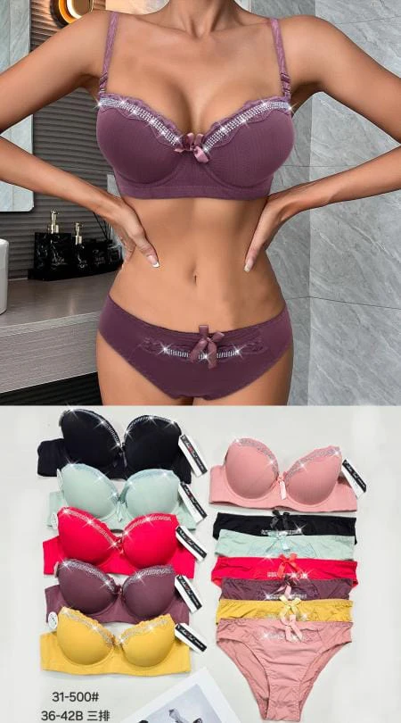 Conjunto de Lencería con Sujetador Push-up y Braguitas-31500