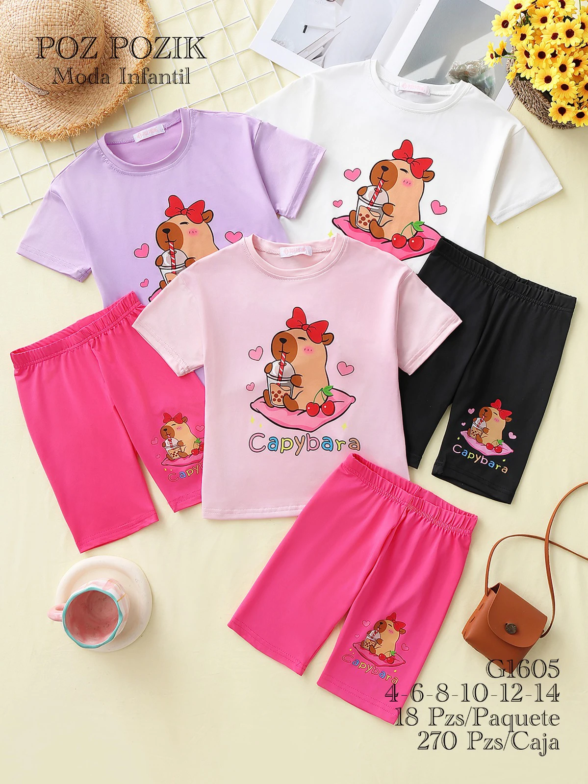 Conjunto de camiseta y shorts de Capybara-G1605