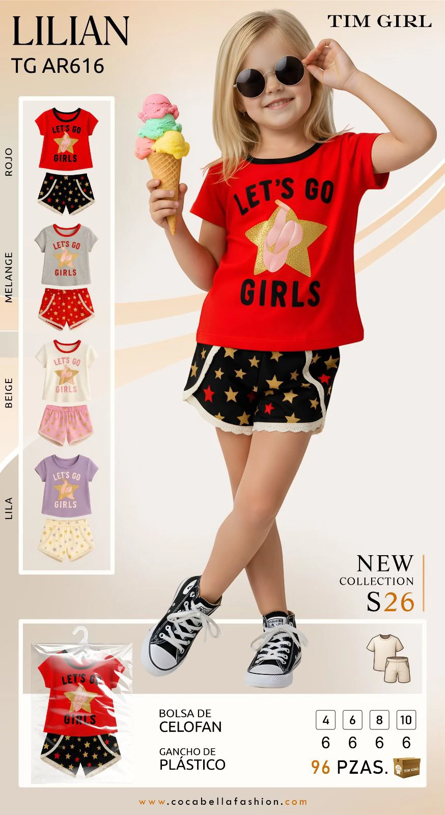 Conjunto de Playera y Shorts para Niña LILIAN-TG AR616