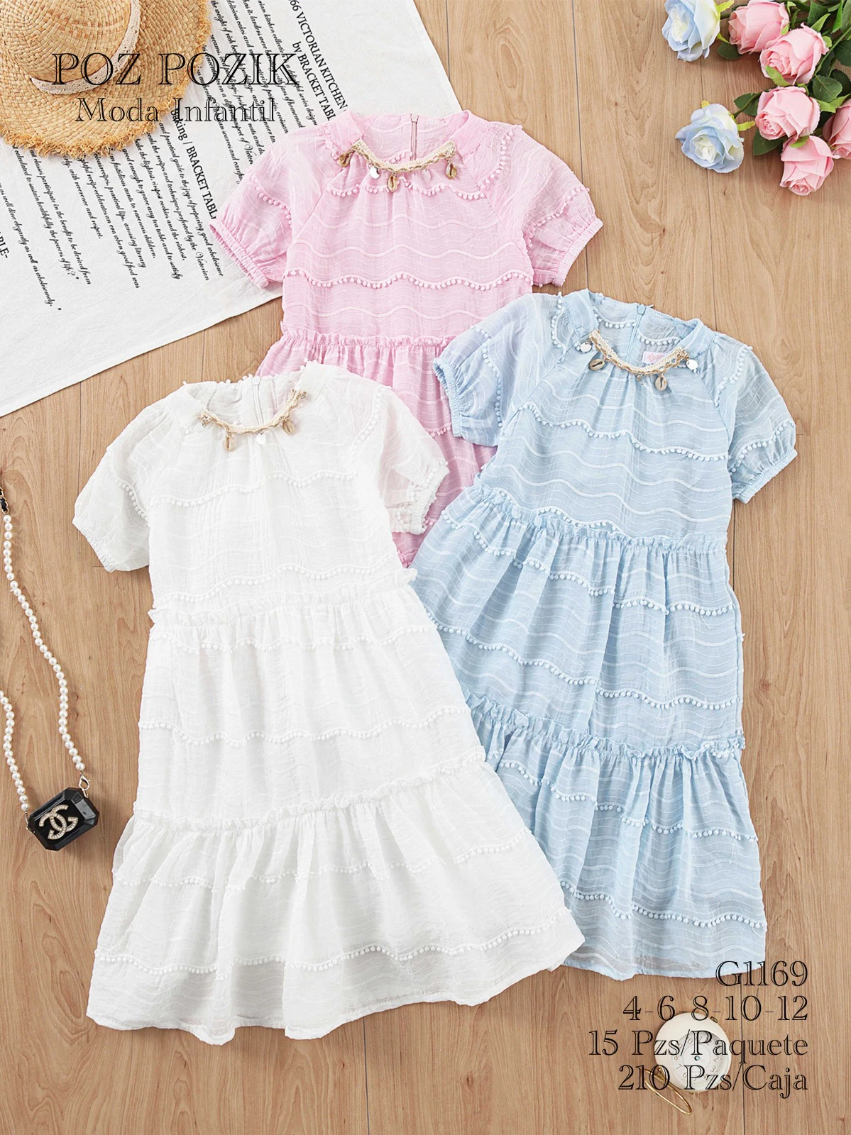 Vestido de niña con capas-G1169