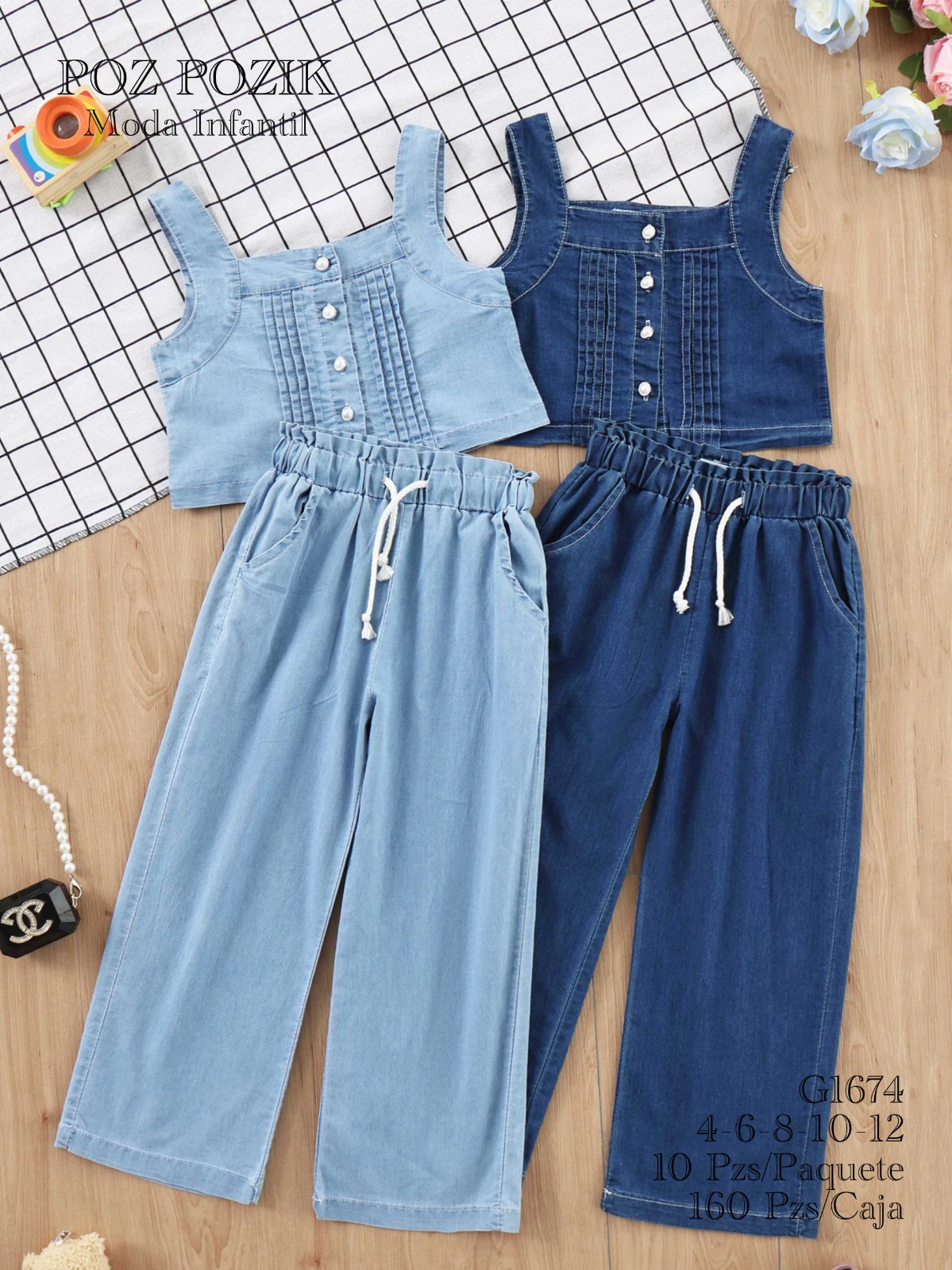 Conjunto de Top Sin Mangas y Pantalón Casual-G1674