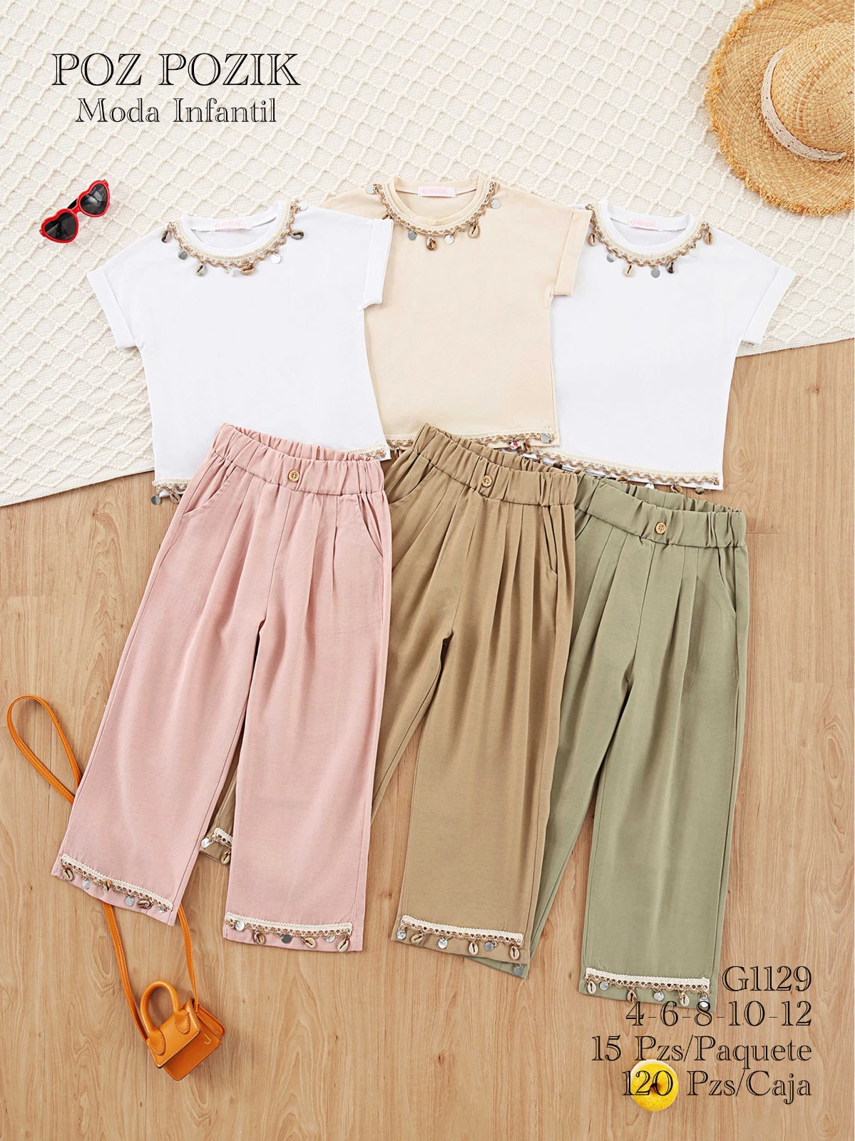 Conjunto de camiseta y pantalón infantil-G1129