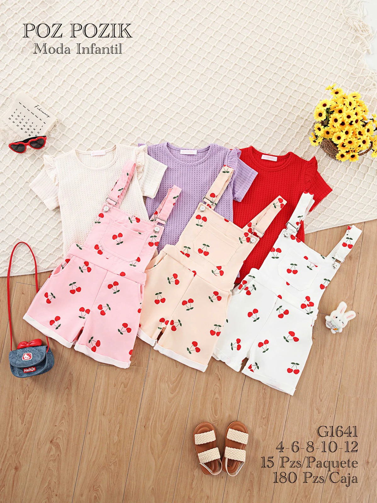 Conjunto de Overol Short con Camiseta para Niña-G1641