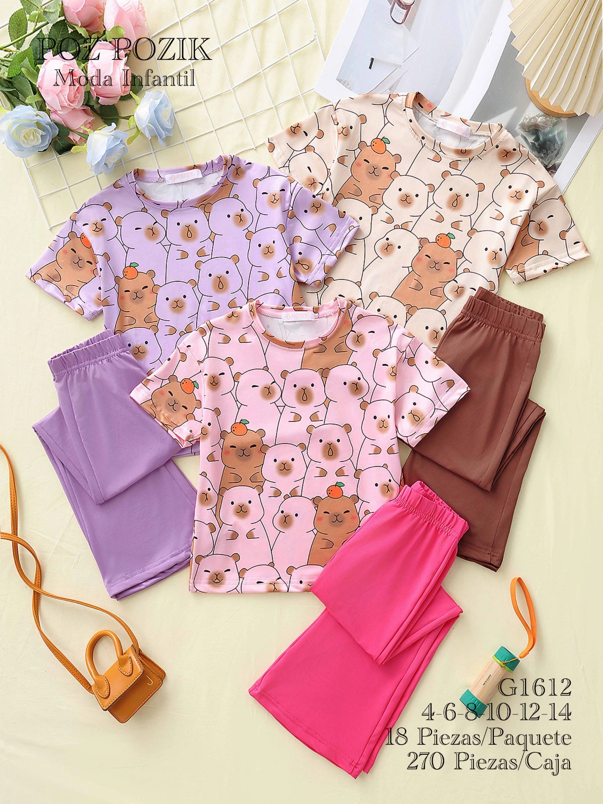 Conjunto de Pijama Infantil con Estampado de Osos-G1612