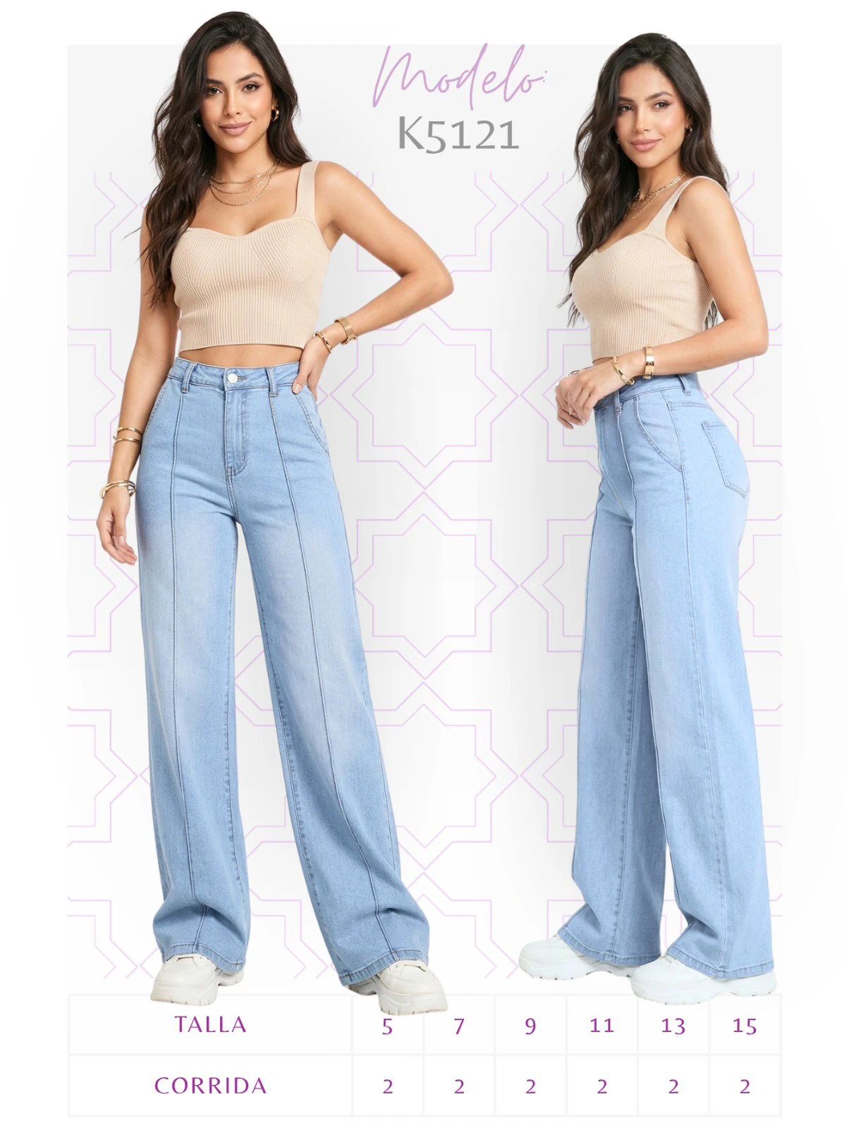 Jeans corte recto para mujer-K5121