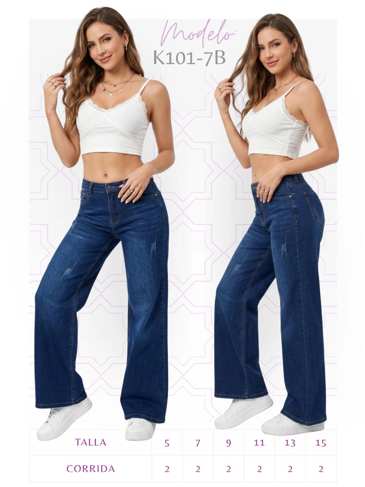 Jeans de Mujer Corte Holgado-K101-7B