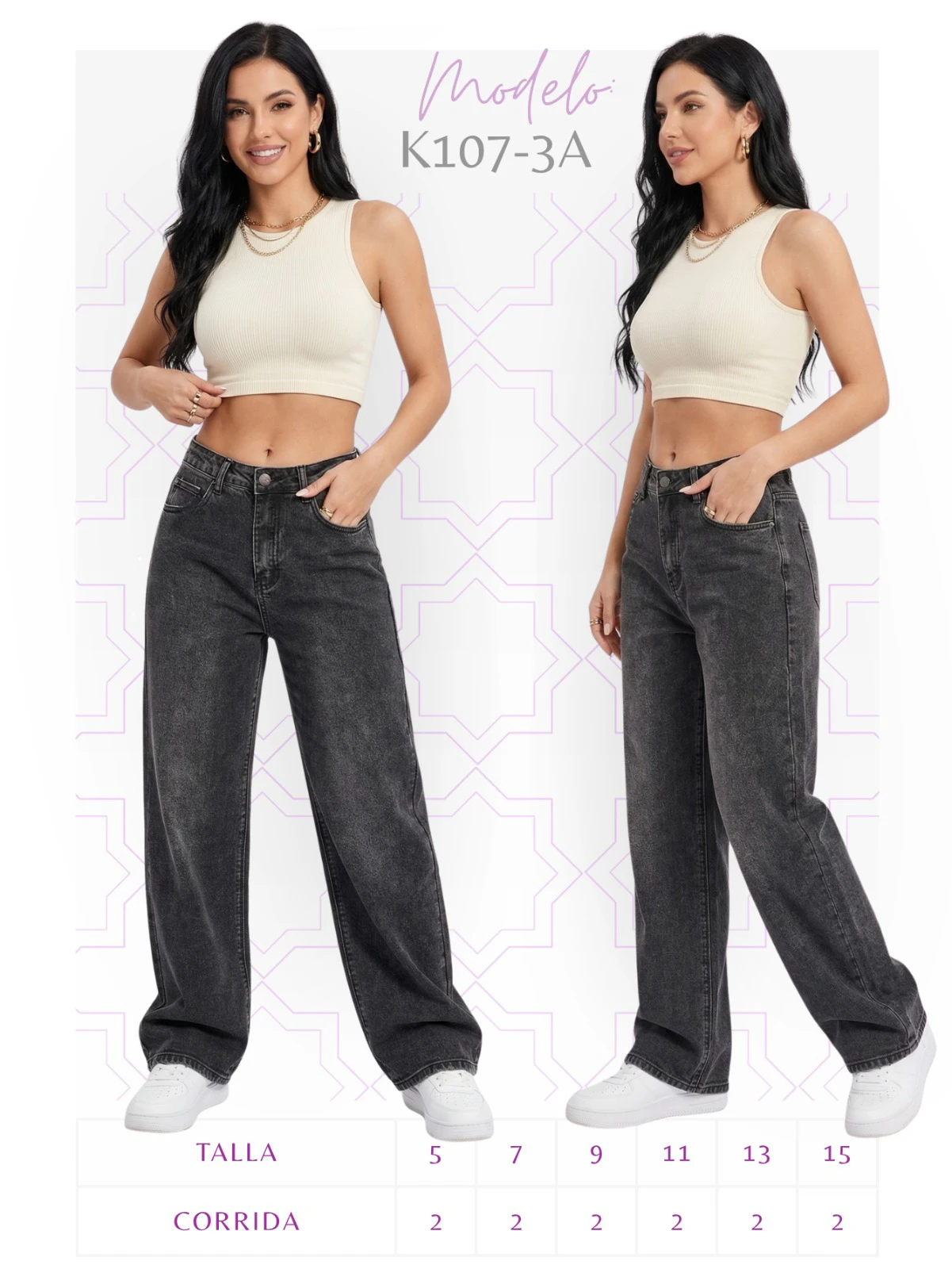 Jeans de Mujer Corte Holgado-K107-3A
