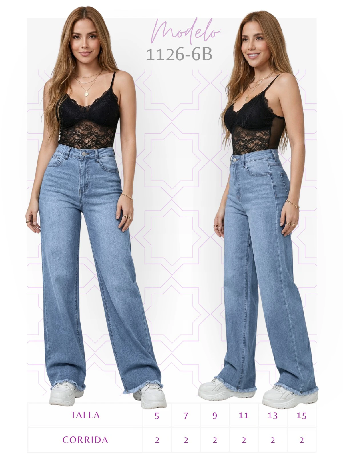 Jeans corte recto  para mujer-1126-6B