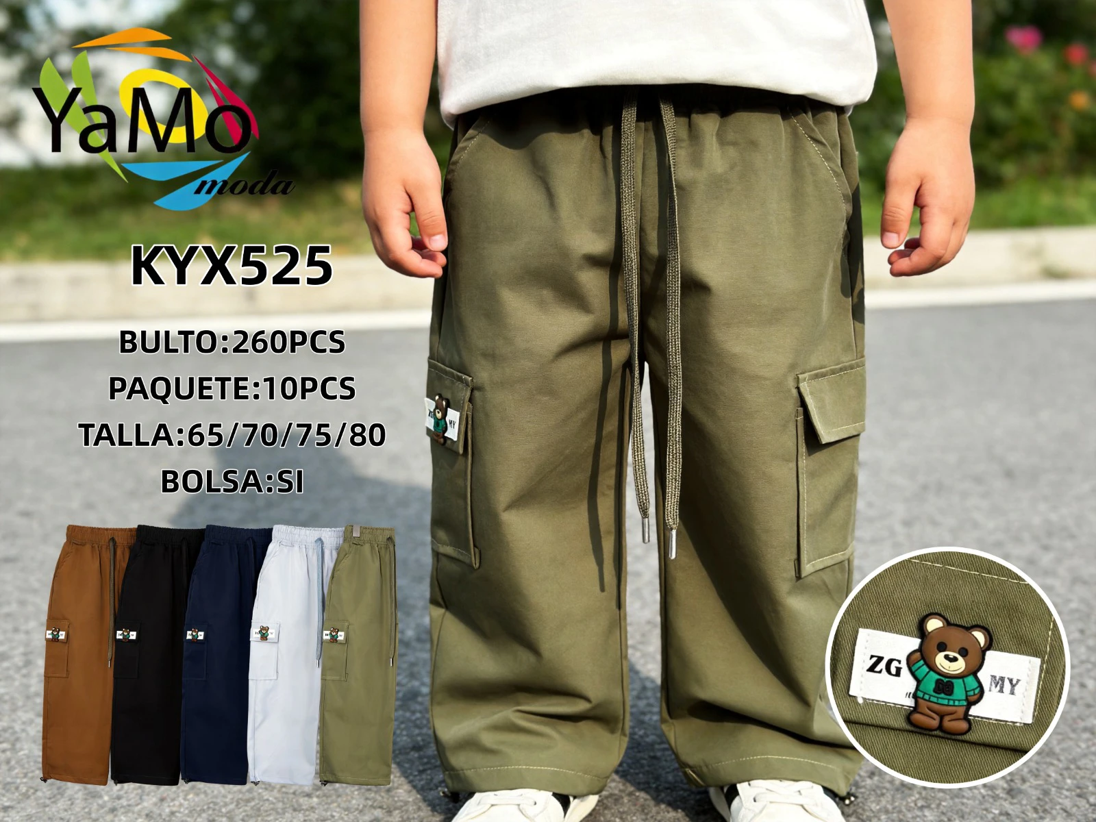 Pantalón cargo para niño-KYX525