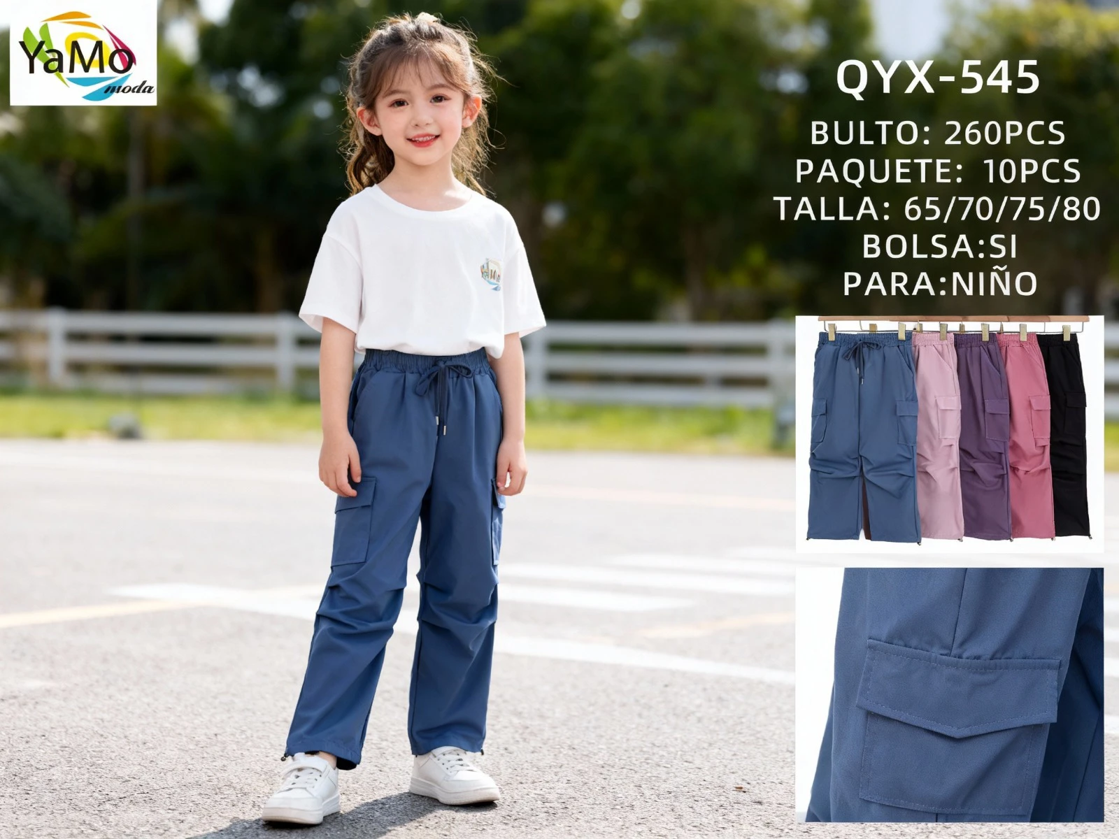 Pantalón cargo para niños-QYX545
