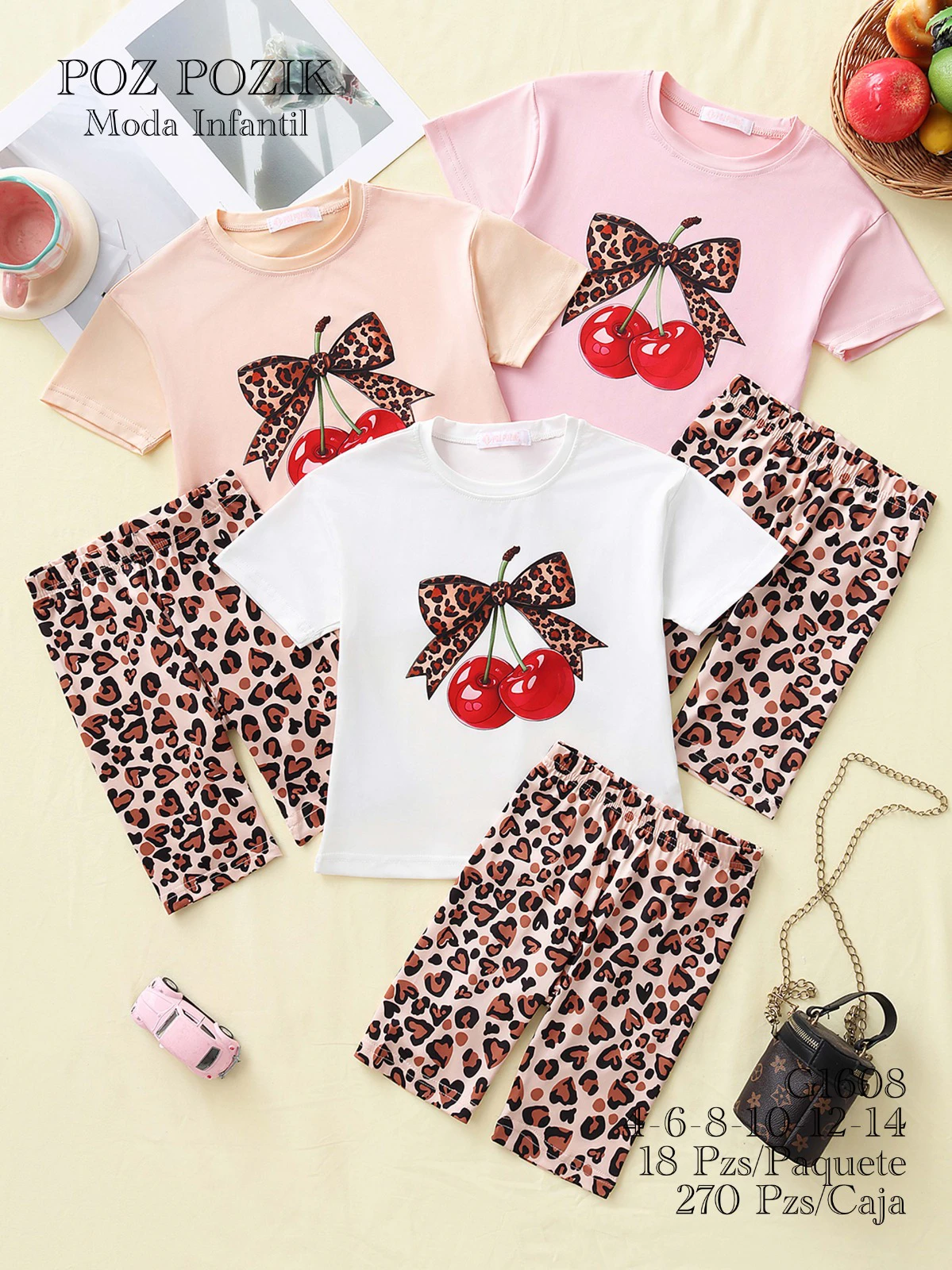 Conjunto de camiseta y leggings infantiles-G1608