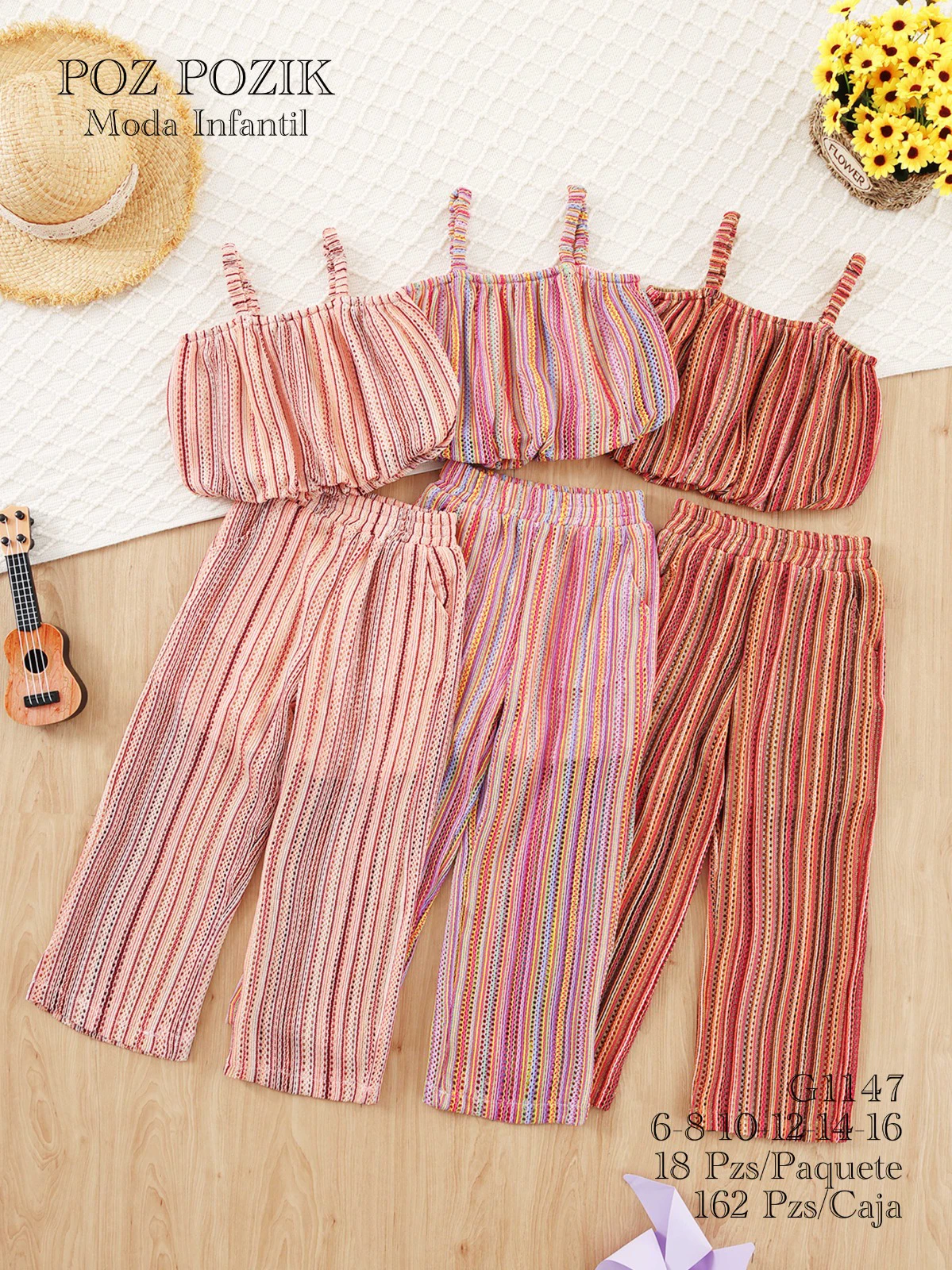 Conjunto de Top de Sisas y Pantalones Largos para Niños-G1147