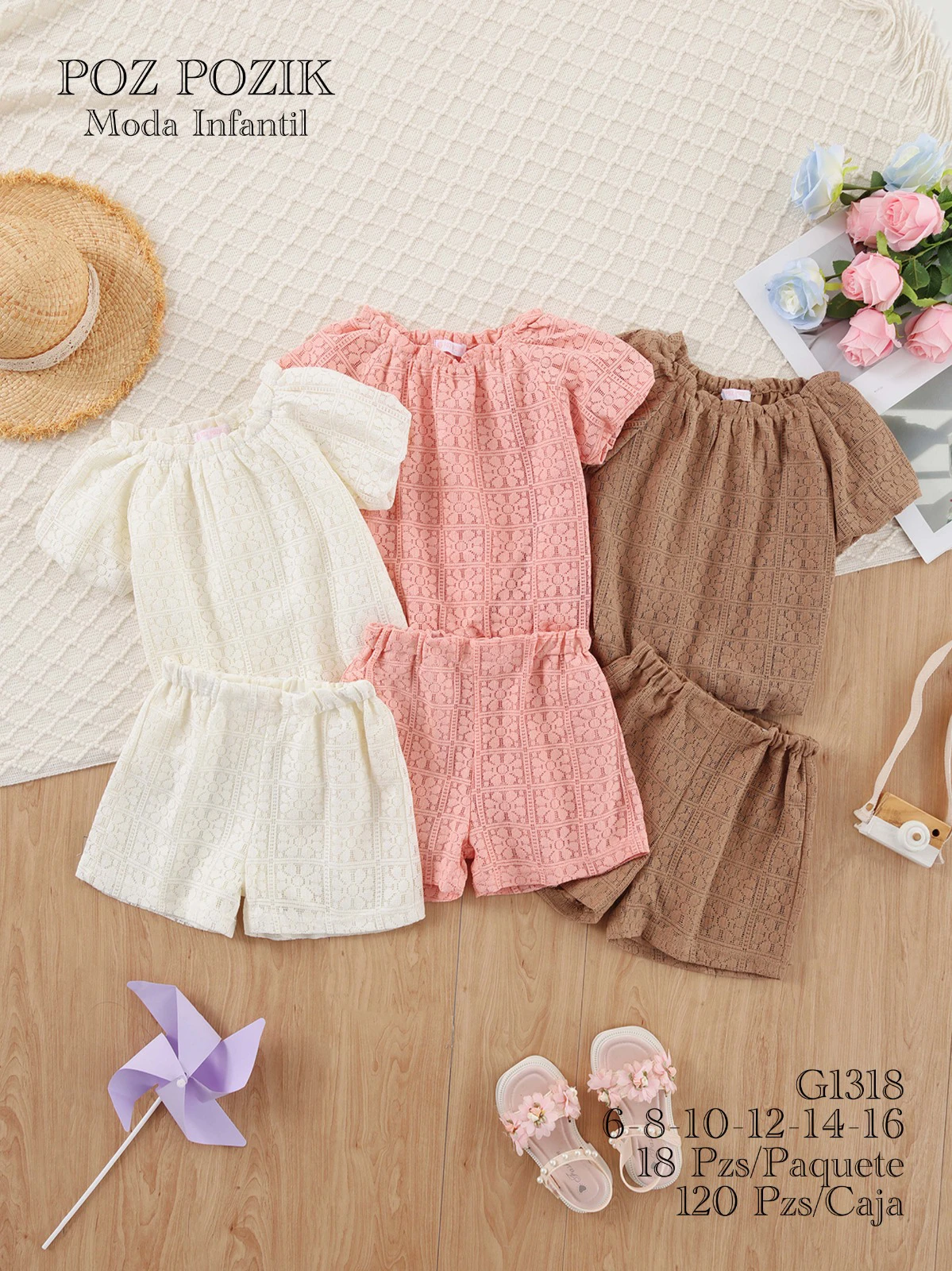 Conjunto de blusa y short infantil-G1318