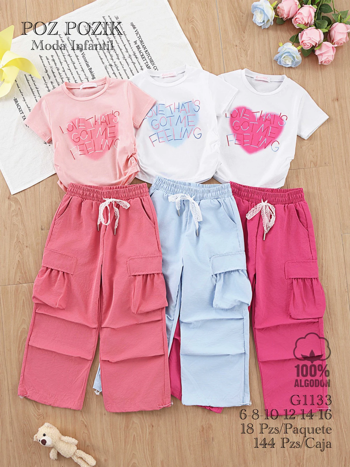 Conjunto de Playera y Pantalón Cargo-G1133