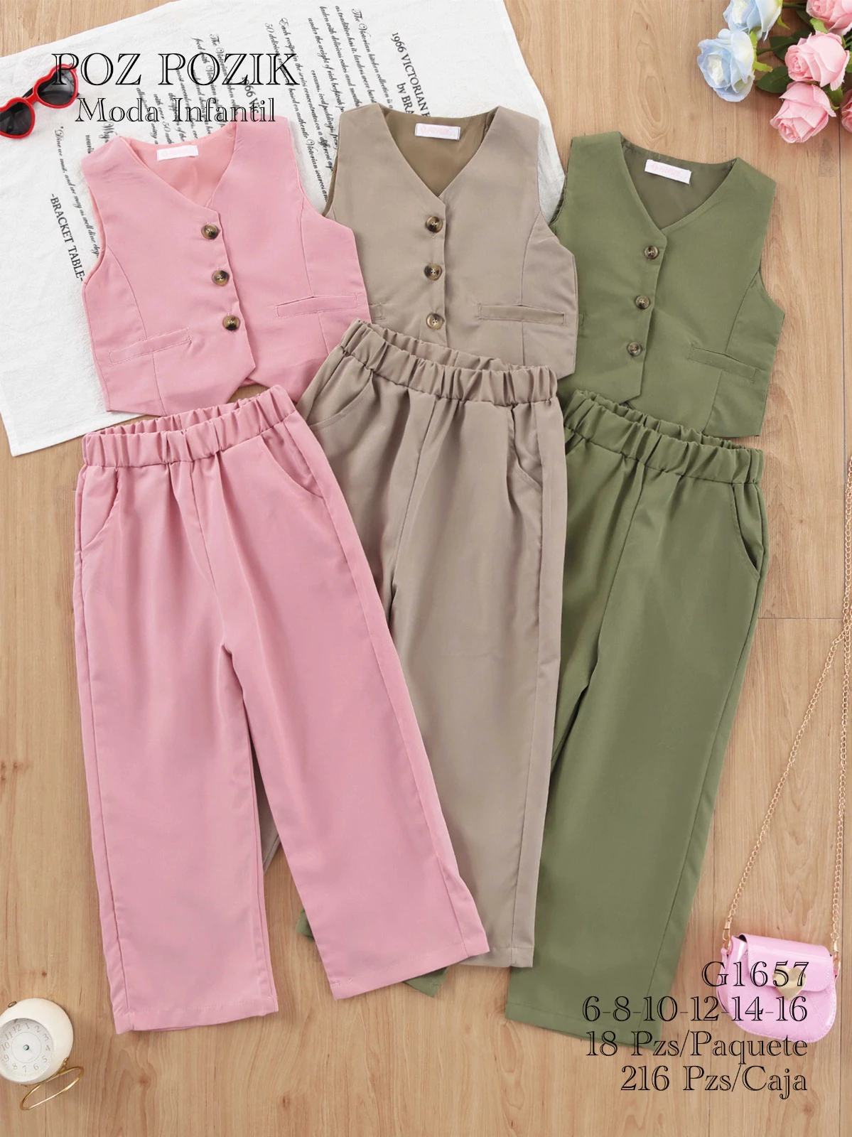 Conjunto de chaleco y pantalón-G1657