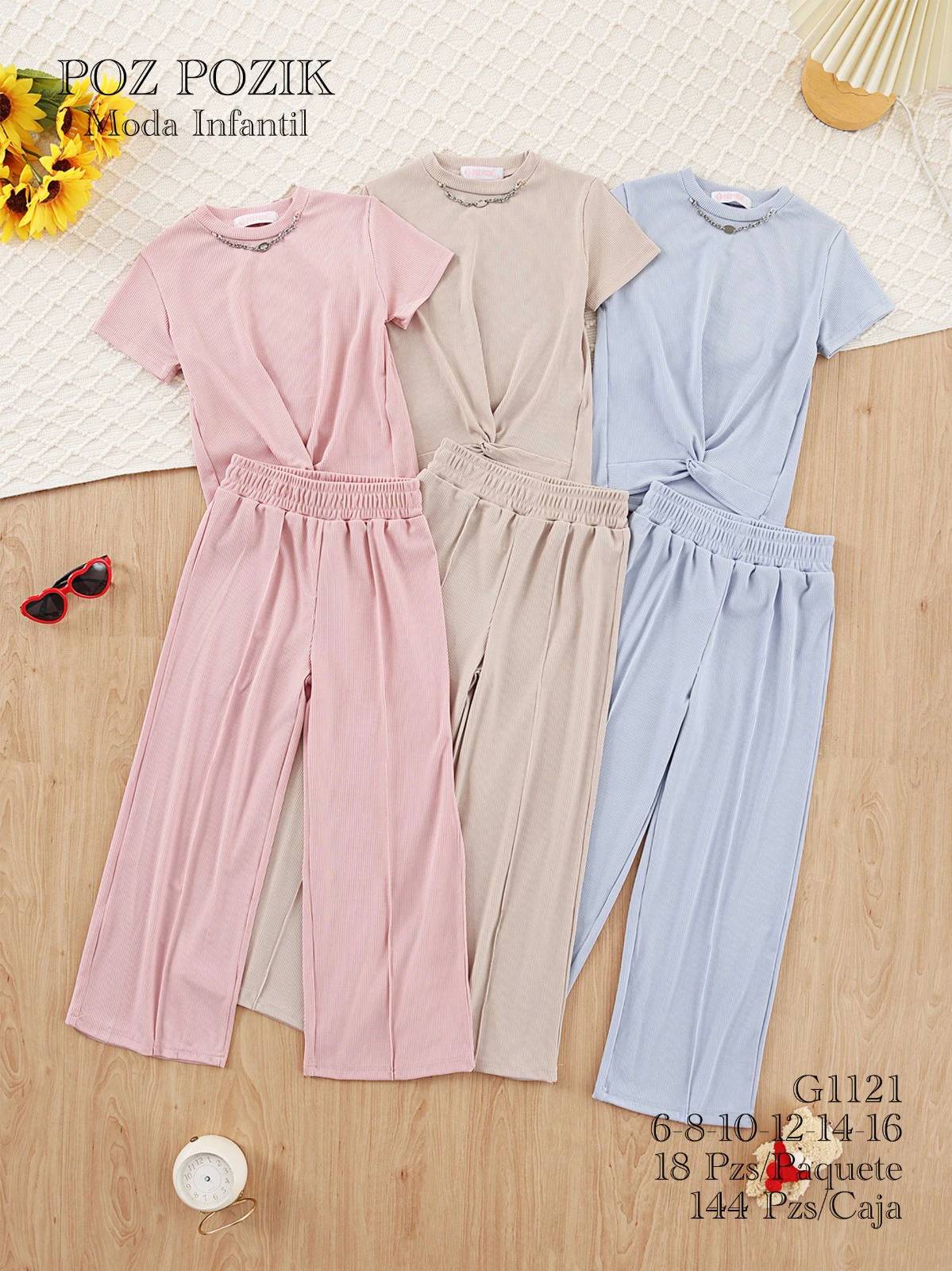 Conjunto casual de camiseta y pantalón-G1121