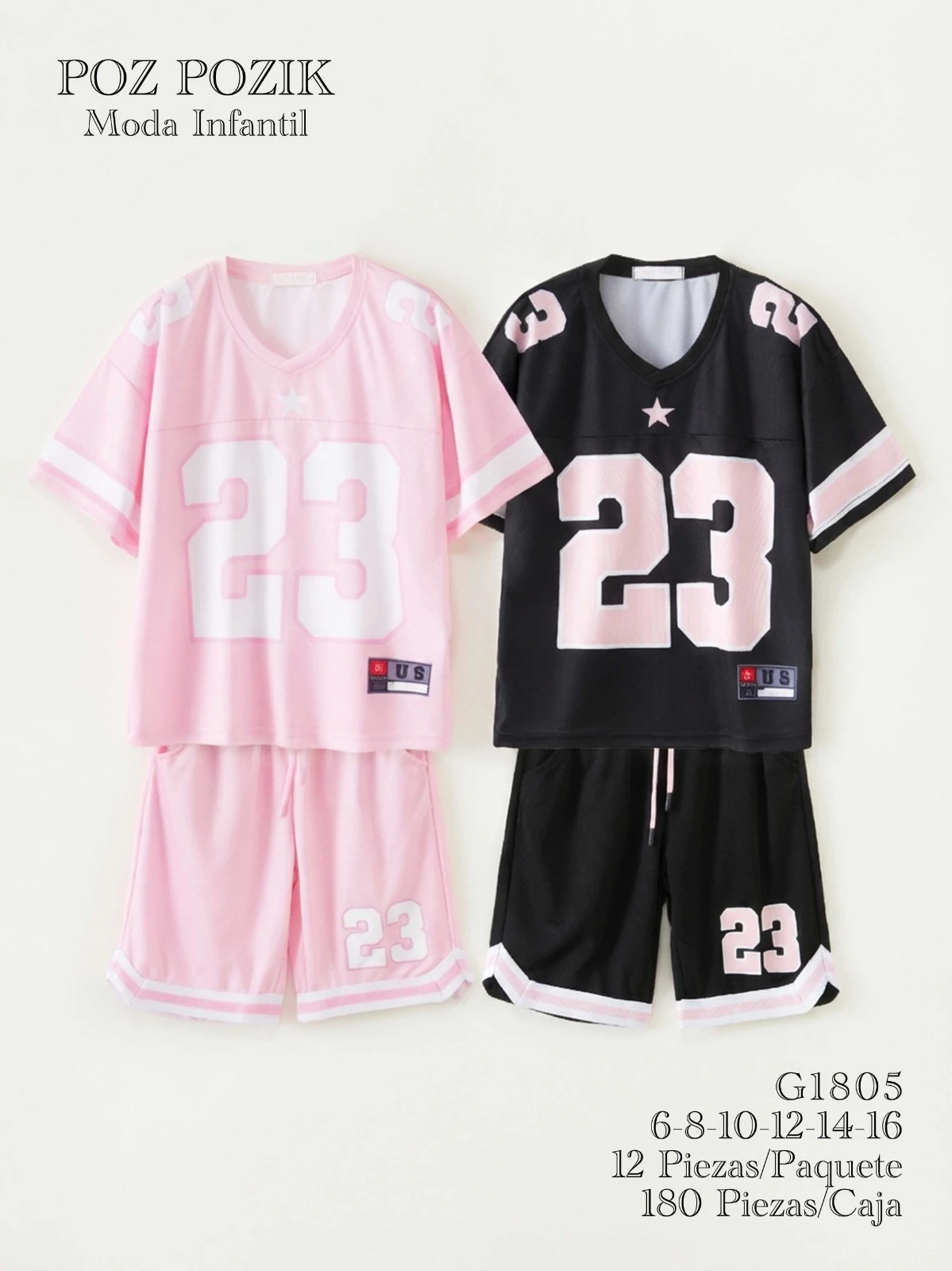 Conjunto de camiseta y shorts-G1805