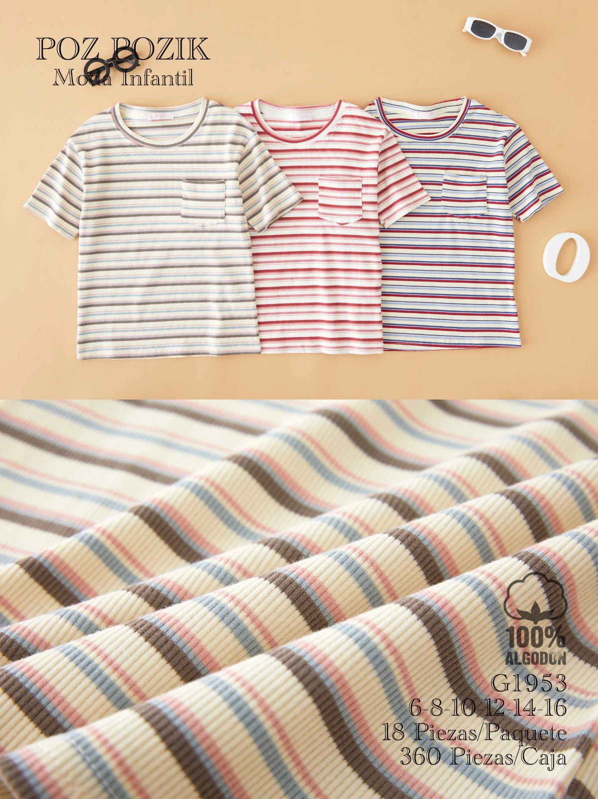 Camisetas de rayas-G1953
