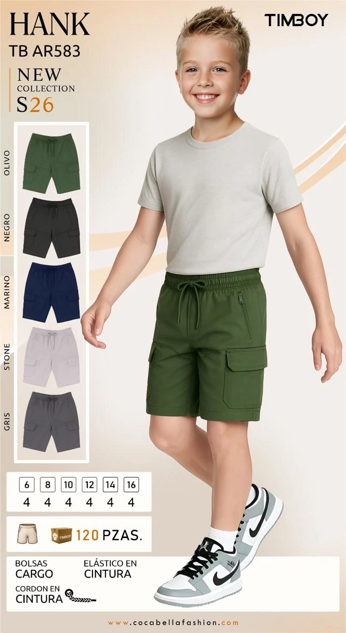 Shorts cargo para niño HANK-TB AR583