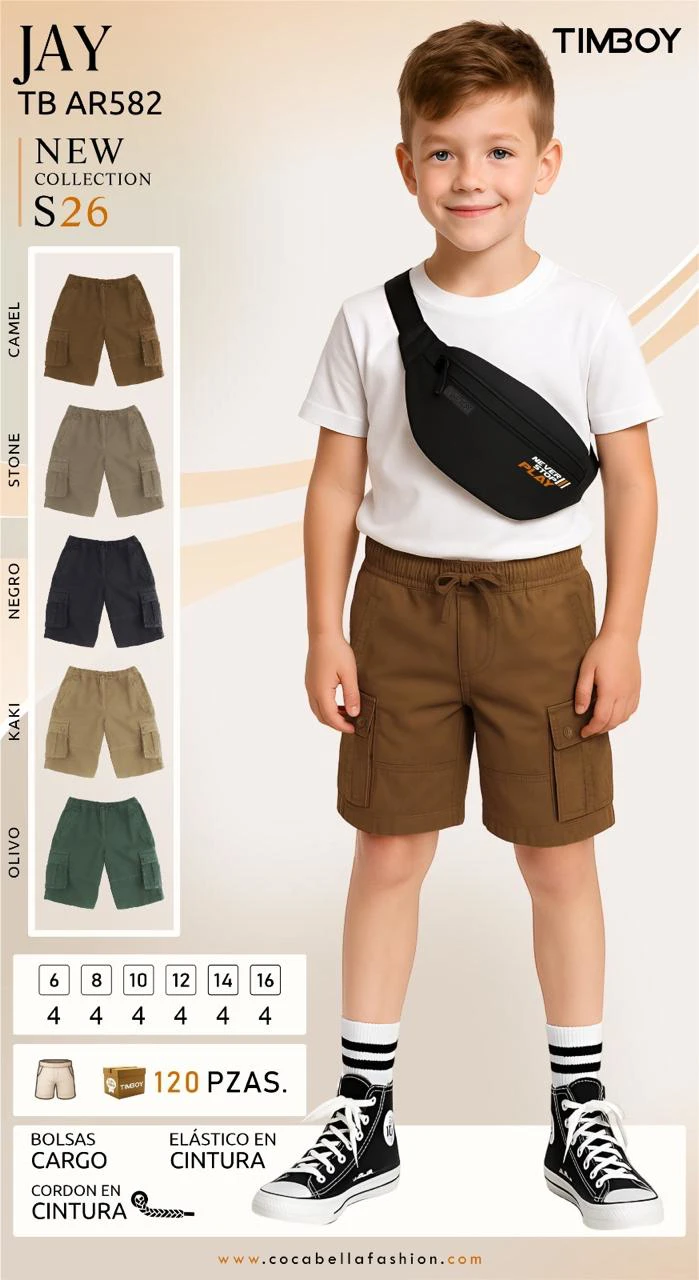 Shorts cargo para niño JAY-TB AR582