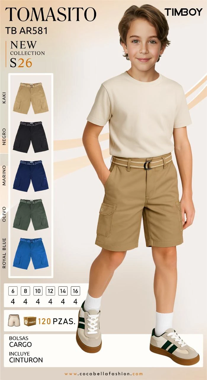 Shorts Cargo de Niño TOMASITO-TB AR581