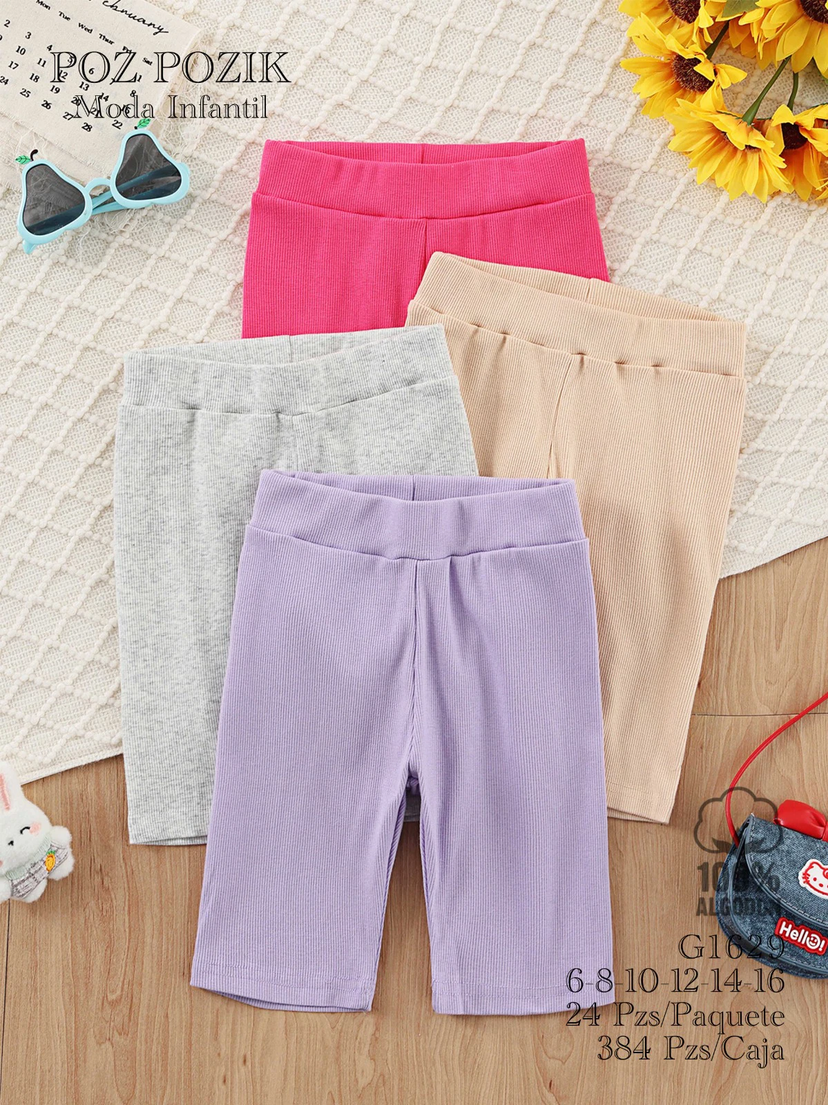 Leggings acanalados infantiles-G1629