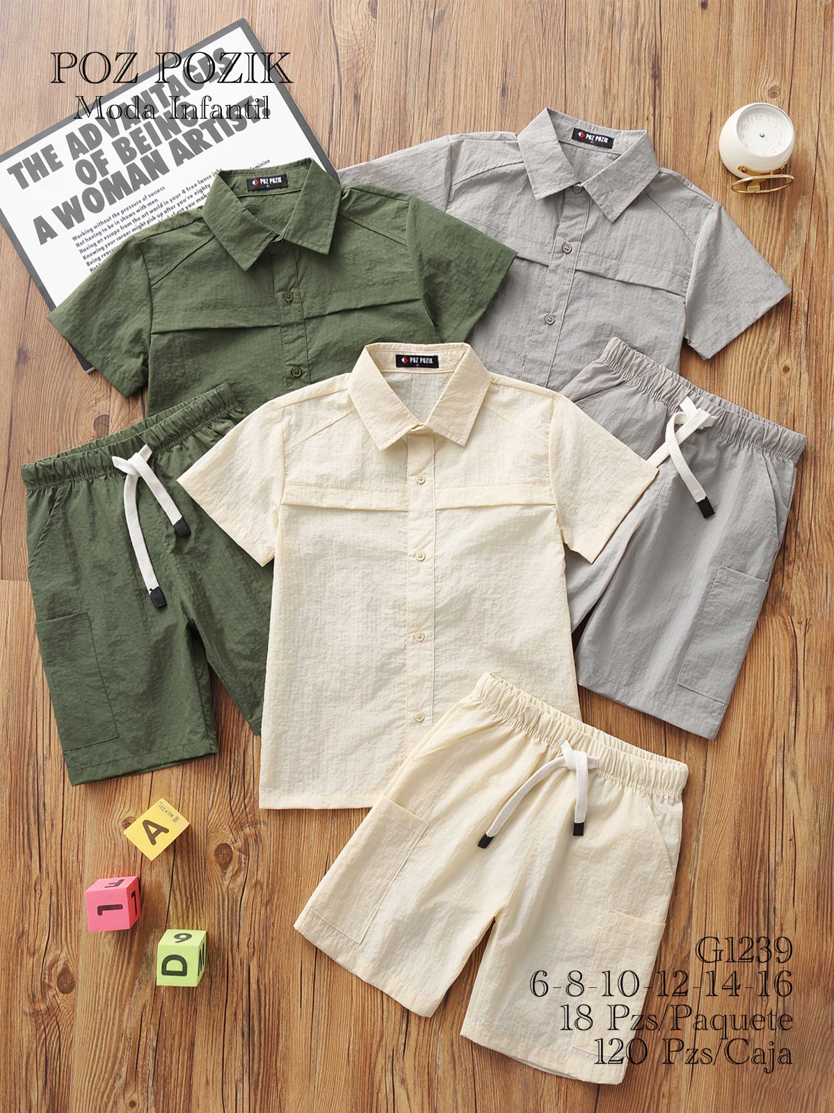 Conjunto de Camisa de Manga Corta y Shorts para Niño-G1239