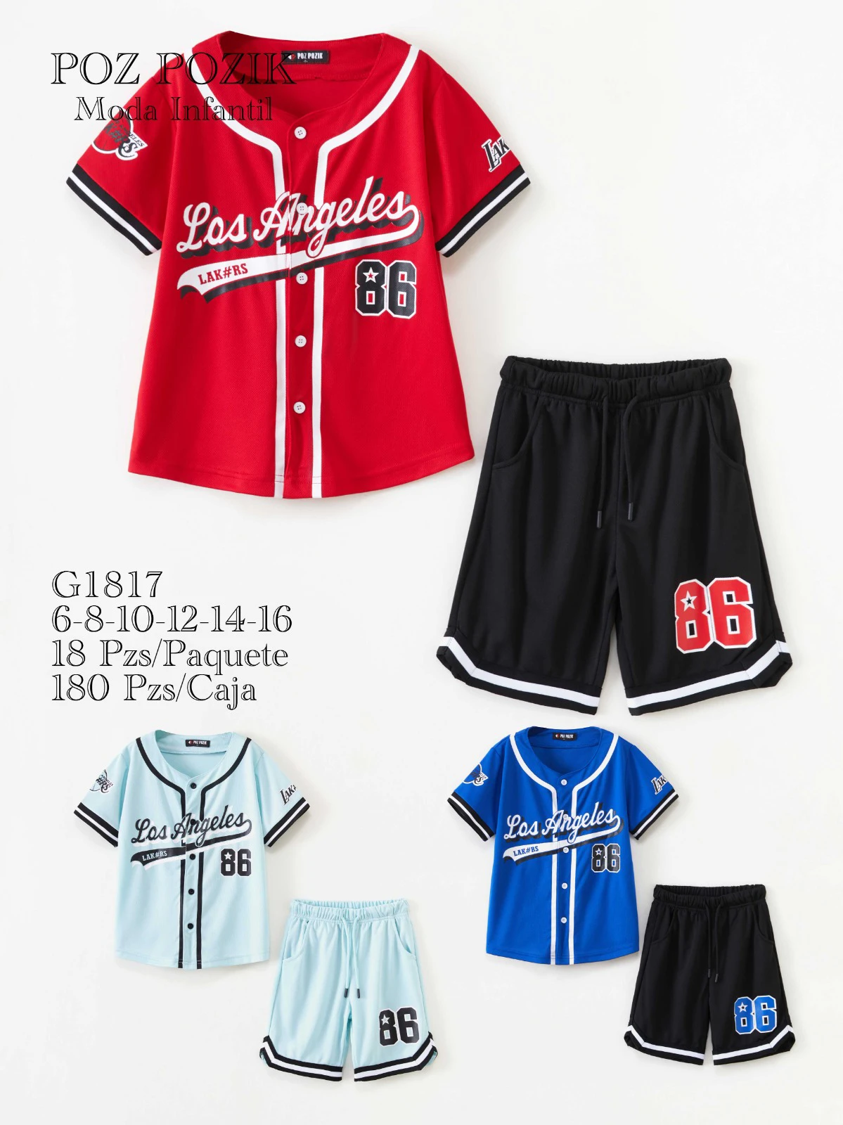 Conjunto deportivo de camiseta y shorts-G1817