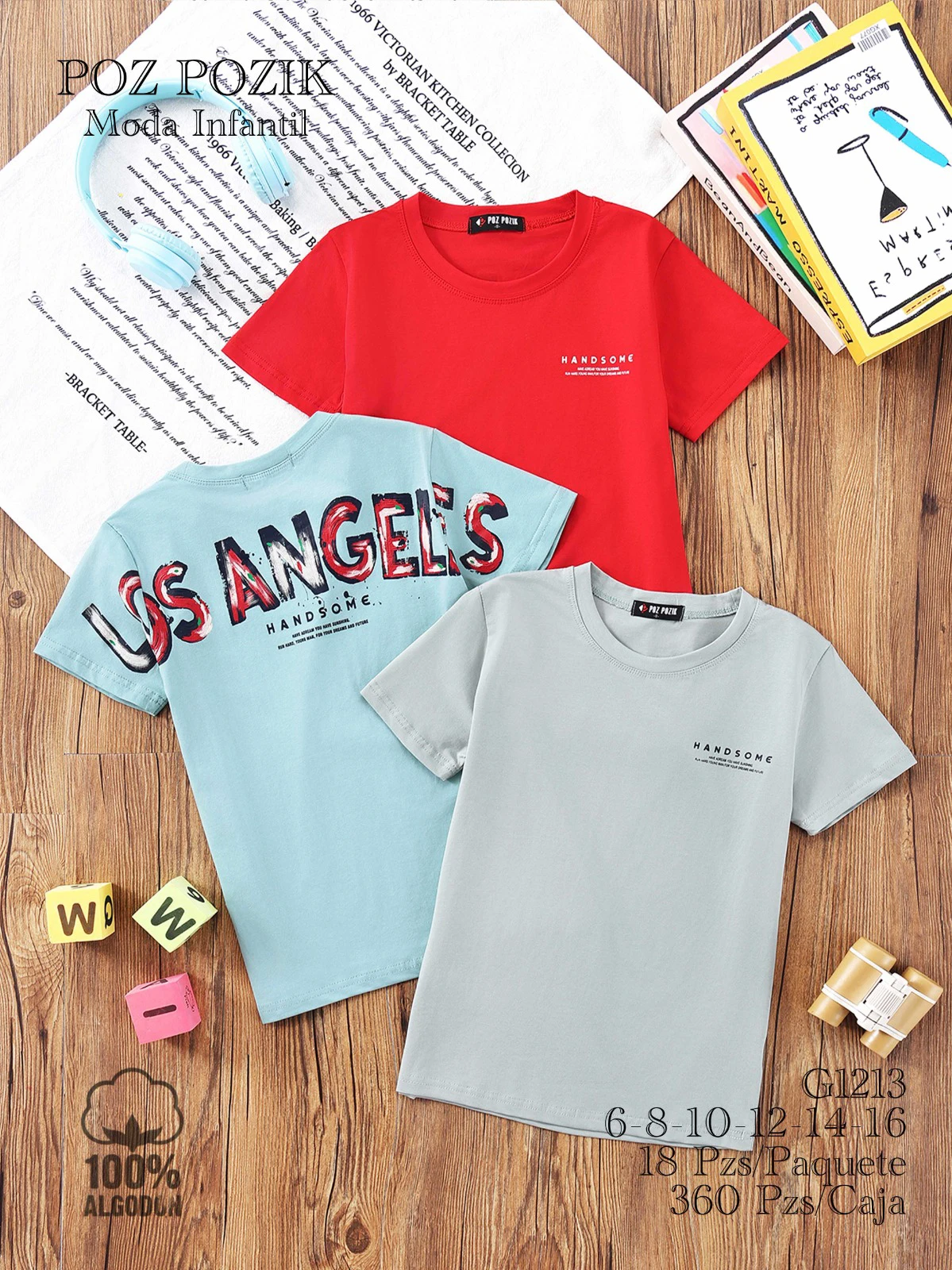 Playeras estampadas de manga corta para niños-G1213