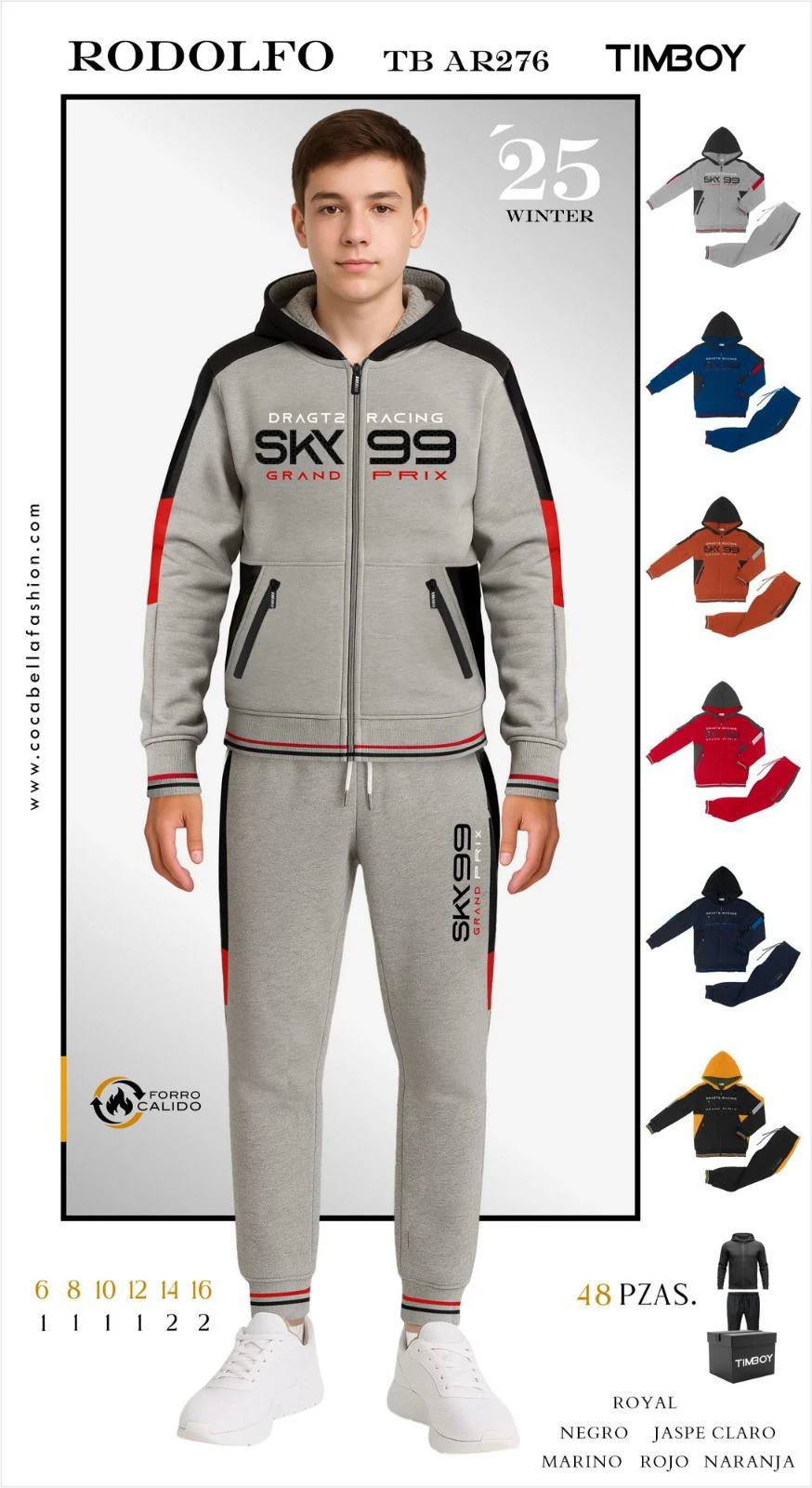 Conjunto de Chándal con Sudadera y Pantalón Deportivo Rodolfo-TB AR276