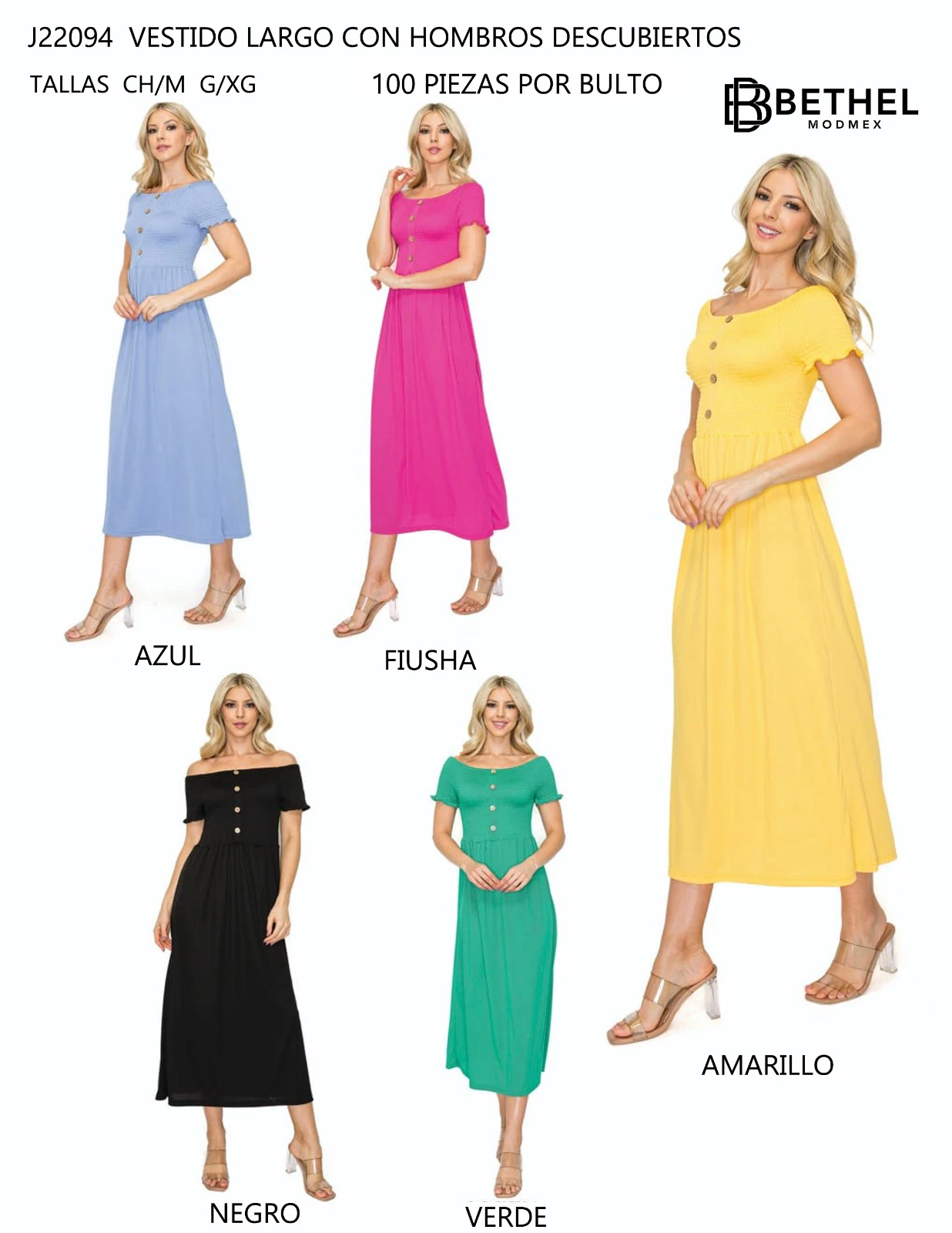 VESTIDO LARGO CON HOMBROS DESCUBIERTOS-J22094