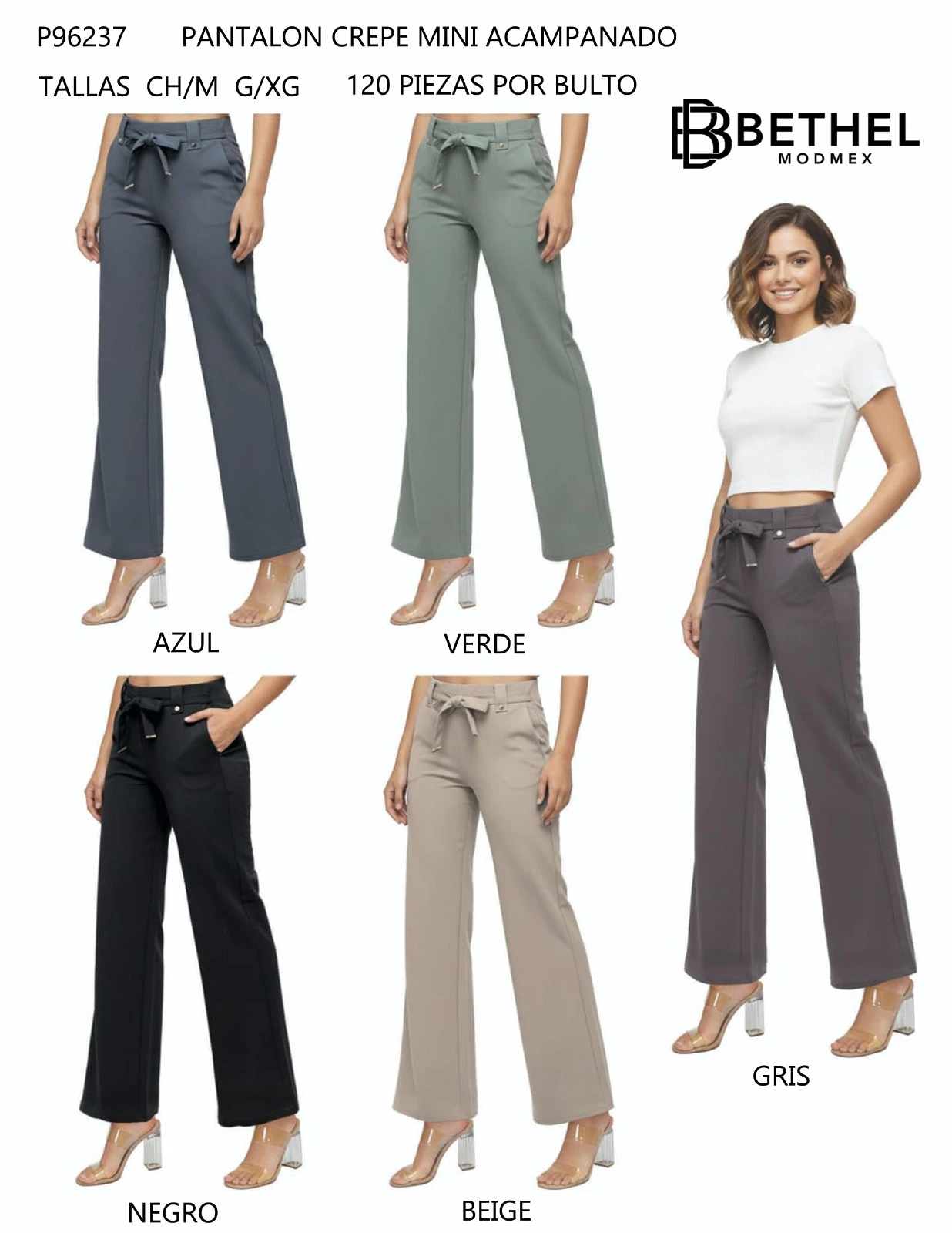 Pantalón Crepe Mini Acampanado-P96237