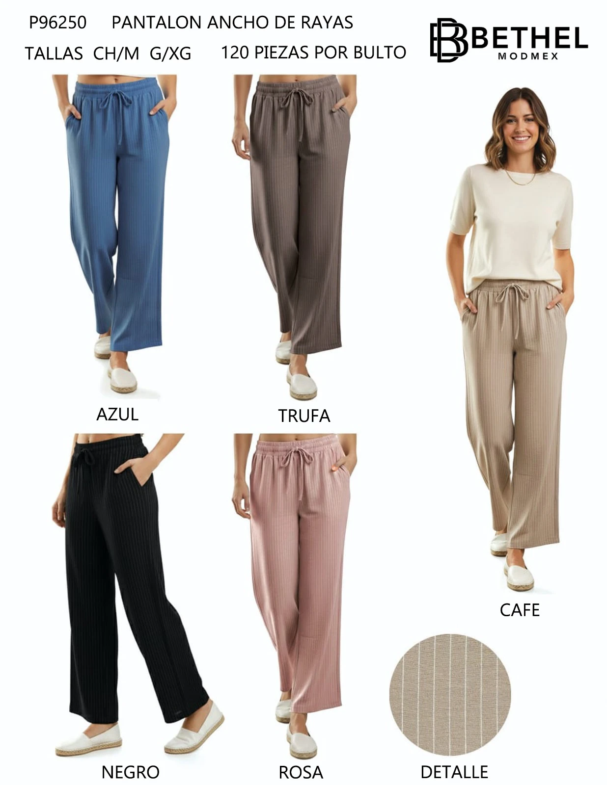 Pantalón Ancho de Rayas-P96250