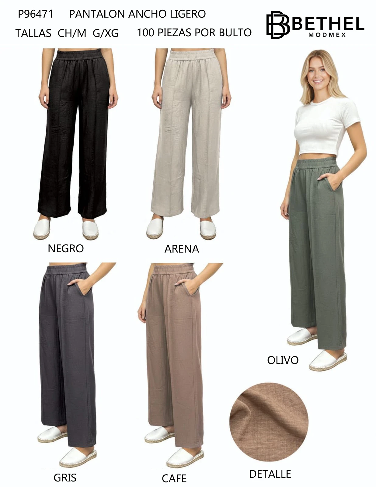 Pantalones Anchos Ligeros-P96471