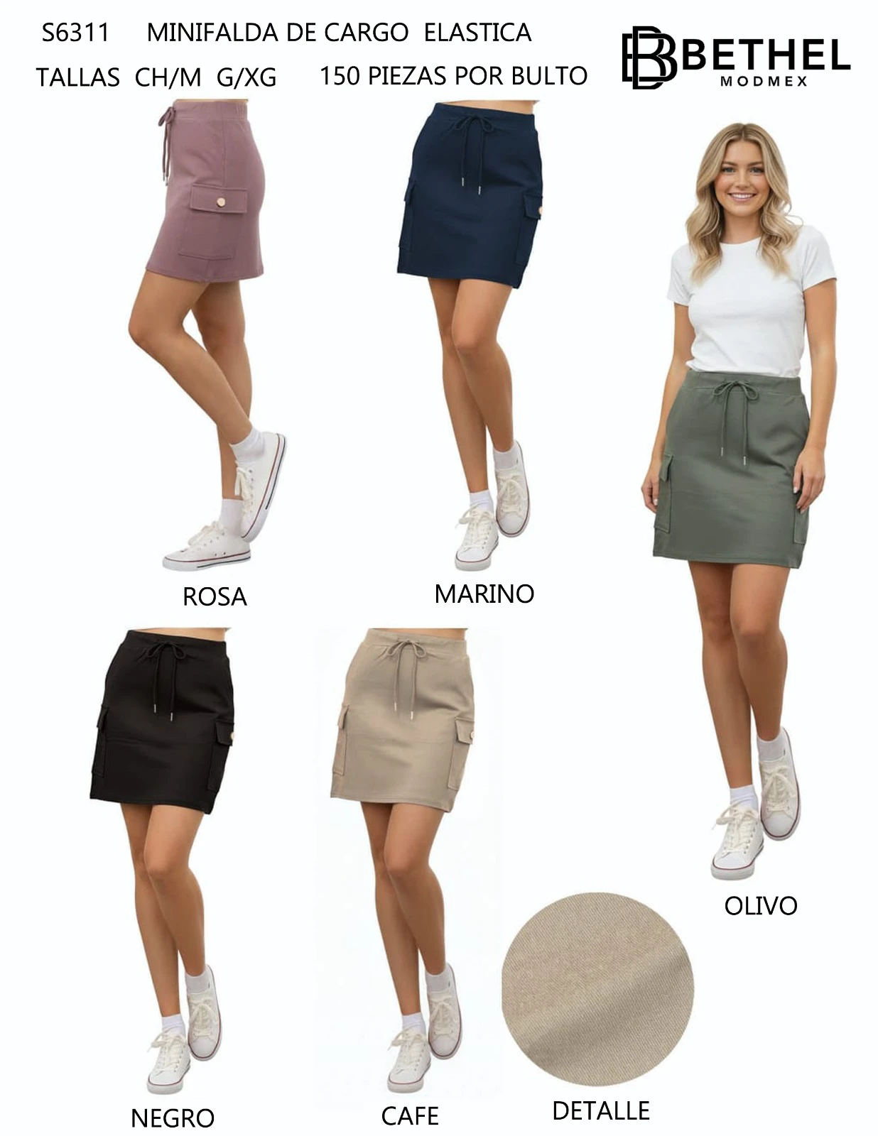 Minifalda de Cargo Elástica-S6311